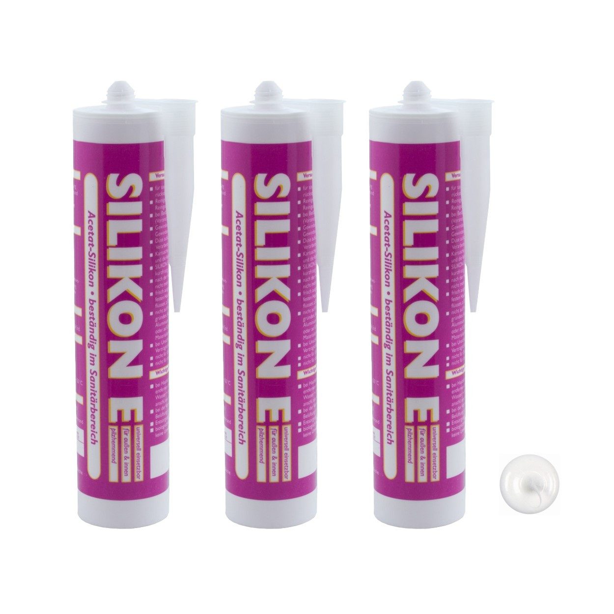 ARLI Silikon 3x 310ml weiss Universal, gebrauchsfertig, (Silikon, 3-tlg., K günstig online kaufen