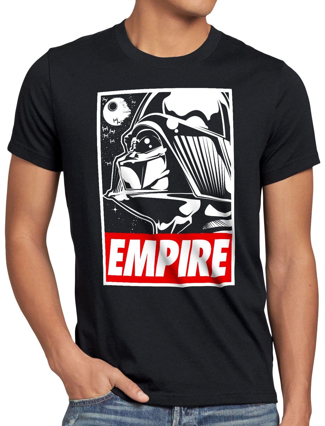 style3 Print-Shirt Herren T-Shirt Empire rasender falke endor sturmtruppen