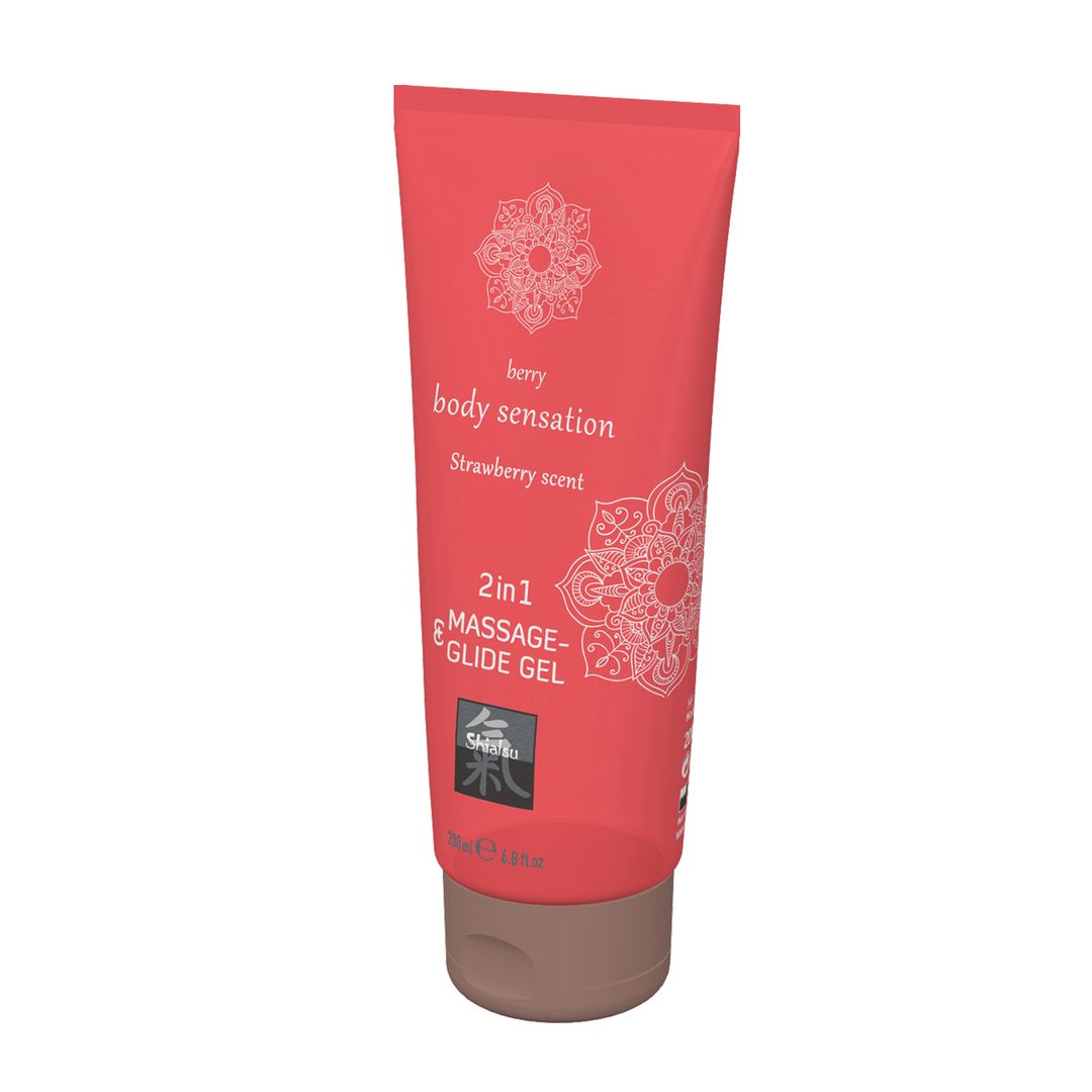 Gleitgel 2 in 1 Massage und Glide Gel - Erdbeere - 7 fl oz / 200 ml