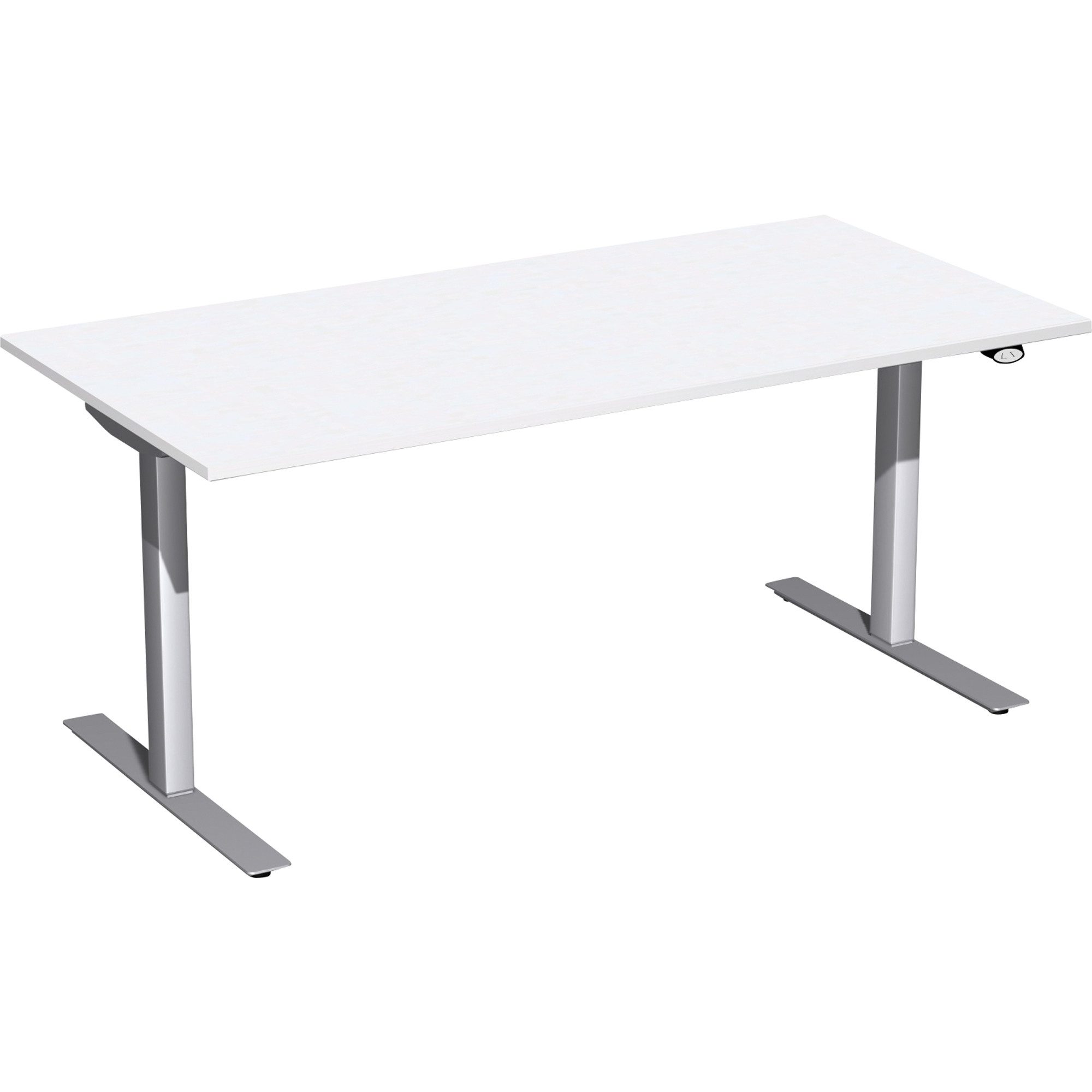geramöbel Schreibtisch Elektro-Hubtisch S-08F1608-WS 160x80x65-125cm weiß/silber
