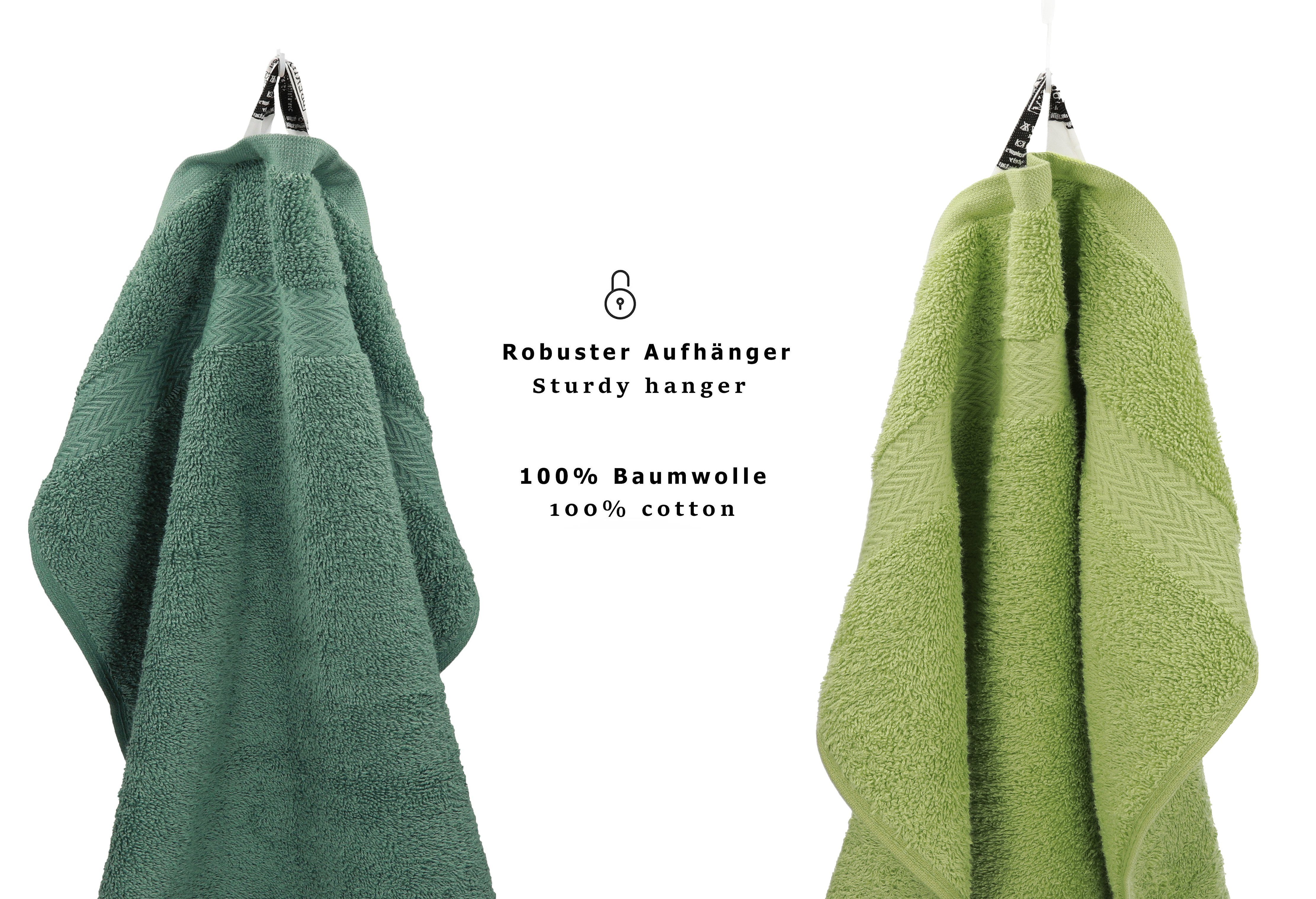 Betz Handtuch Set 12-TLG. Premium tannengrün/avocadogrün, Handtuch Farbe Set 100% (12-tlg) Baumwolle