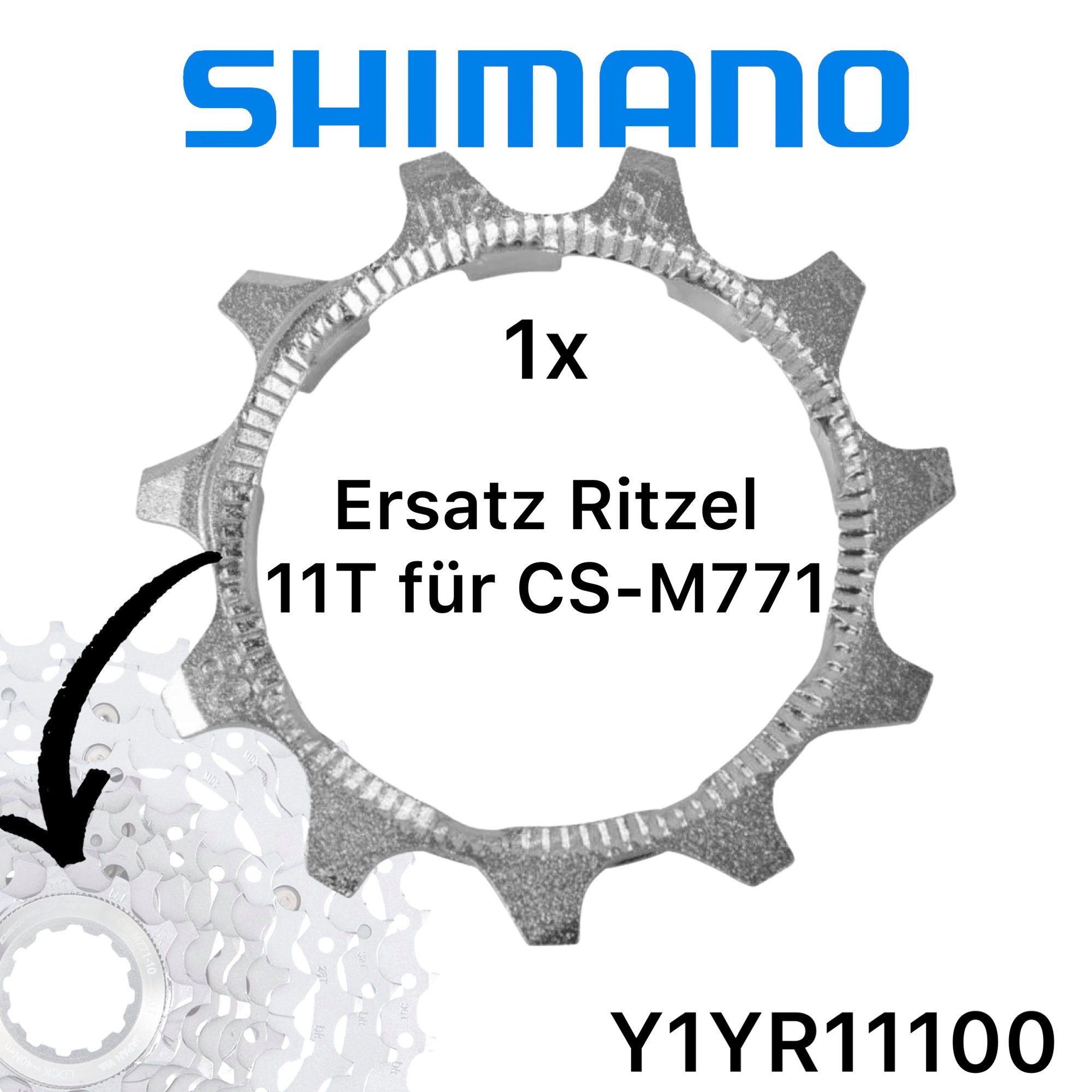 Shimano Fahrradkurbel Shimano Deore XT CS-M771 11-32 10Fach Ersatz Kassetten Ritzel 11T