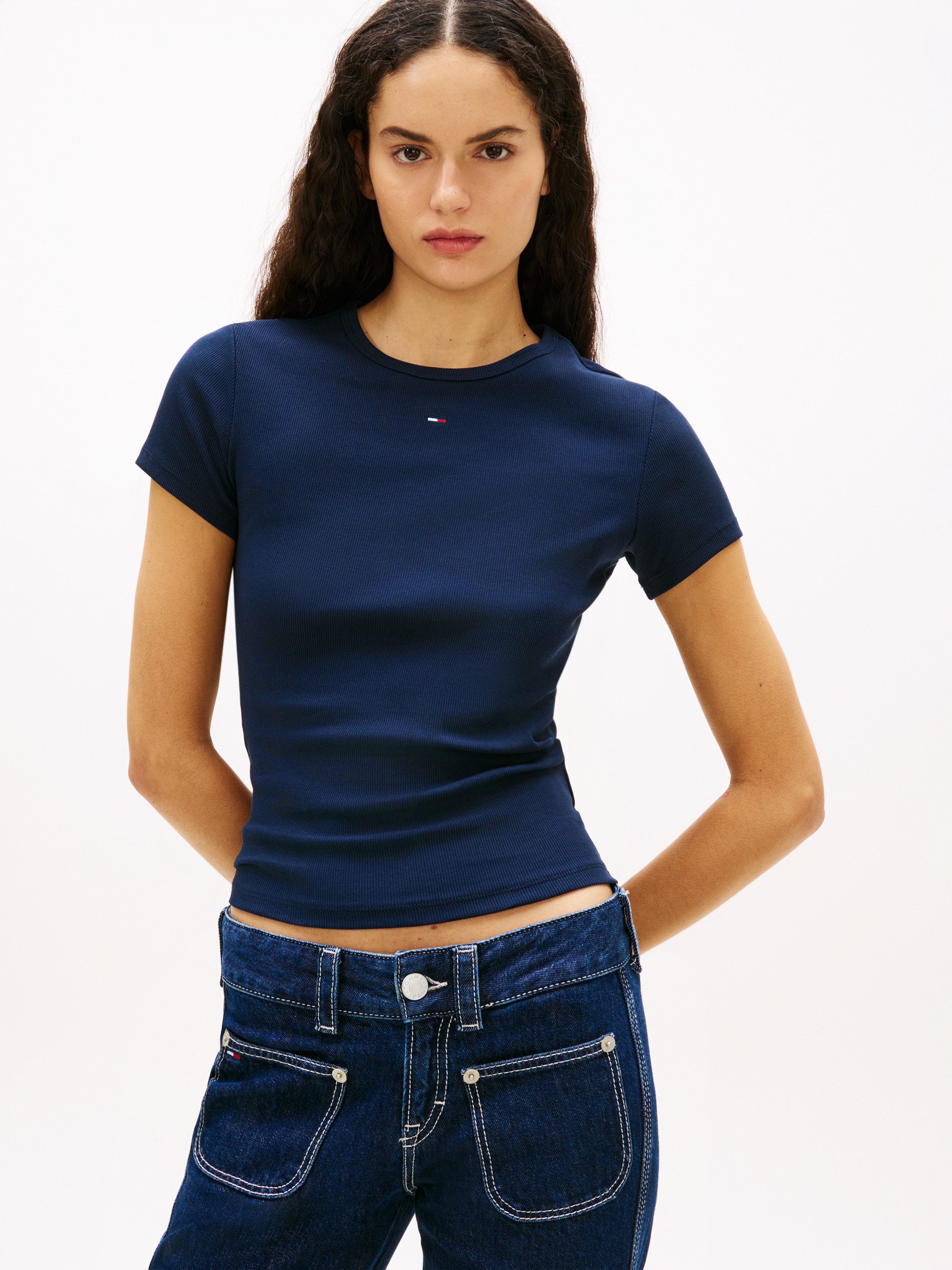 Tommy Jeans Kurzarmshirt TJW 2PACK SLIM ESSENTIAL RIB SS (Packung, 2-tlg., 2er-Pack) mit gerippter Struktur, Rundhals