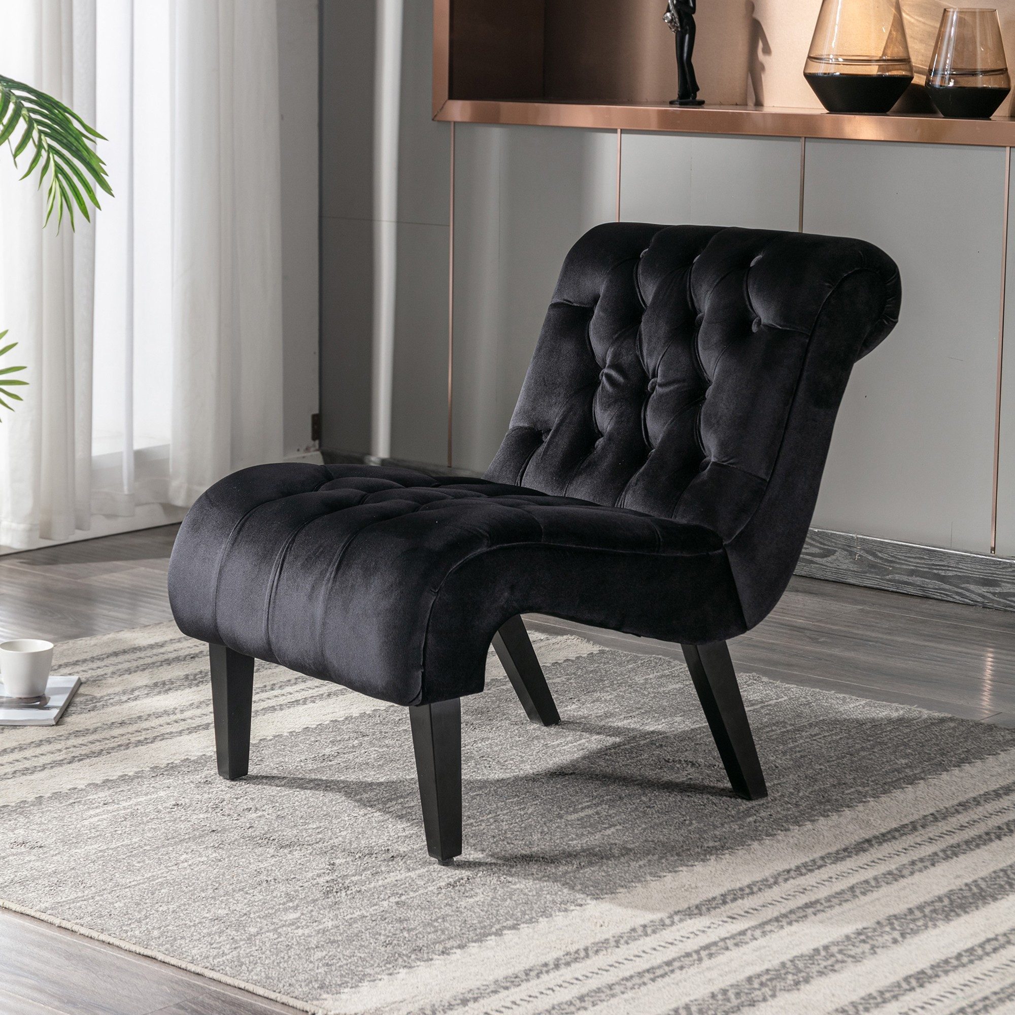 LVHOM XXL-Sessel Eleganter gepolsterter Samtstuhl, Knopfheftung günstig online kaufen