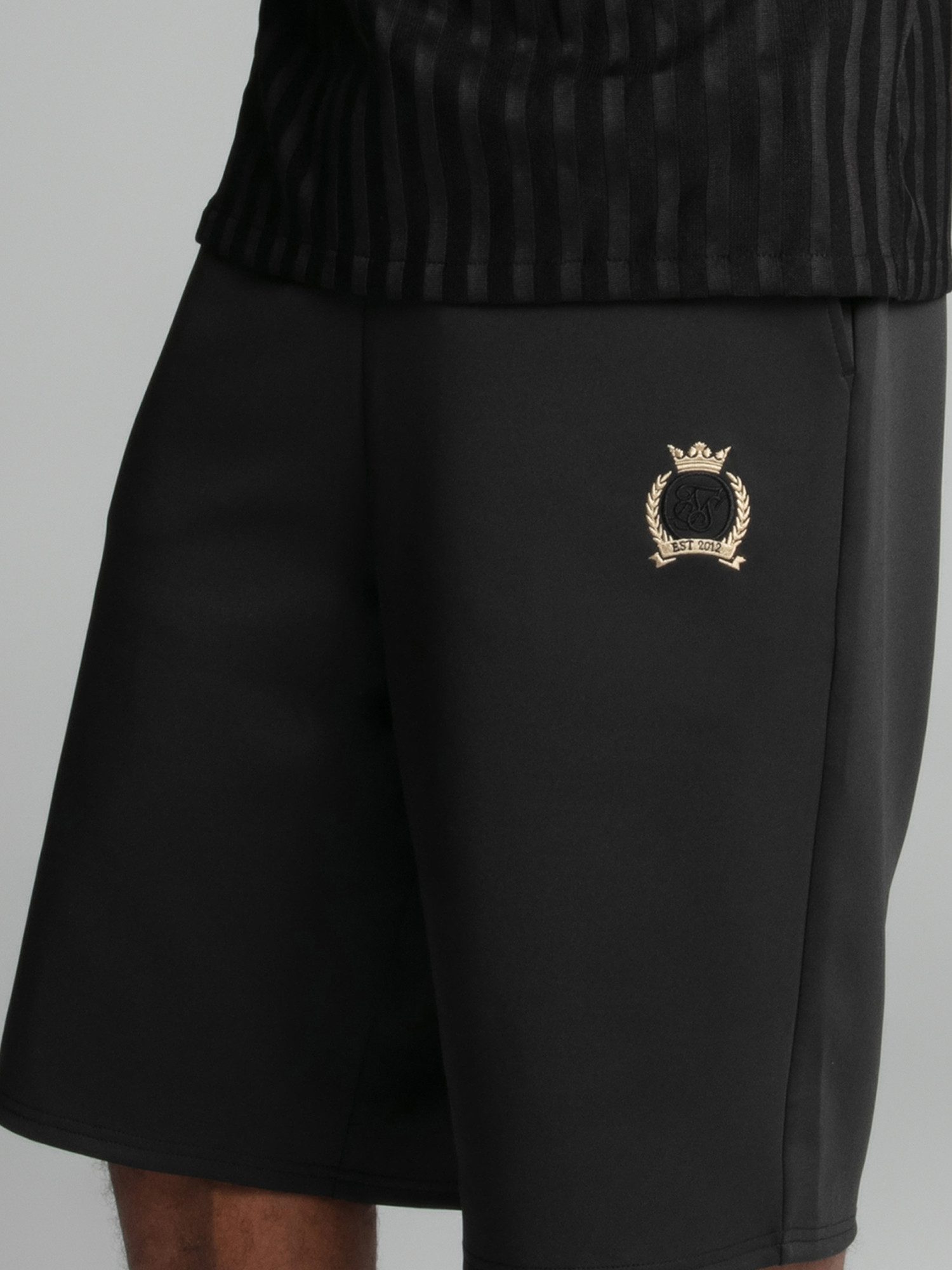 Siksilk Shorts SikSilk Herren Schwarze Oversized Poly Shorts