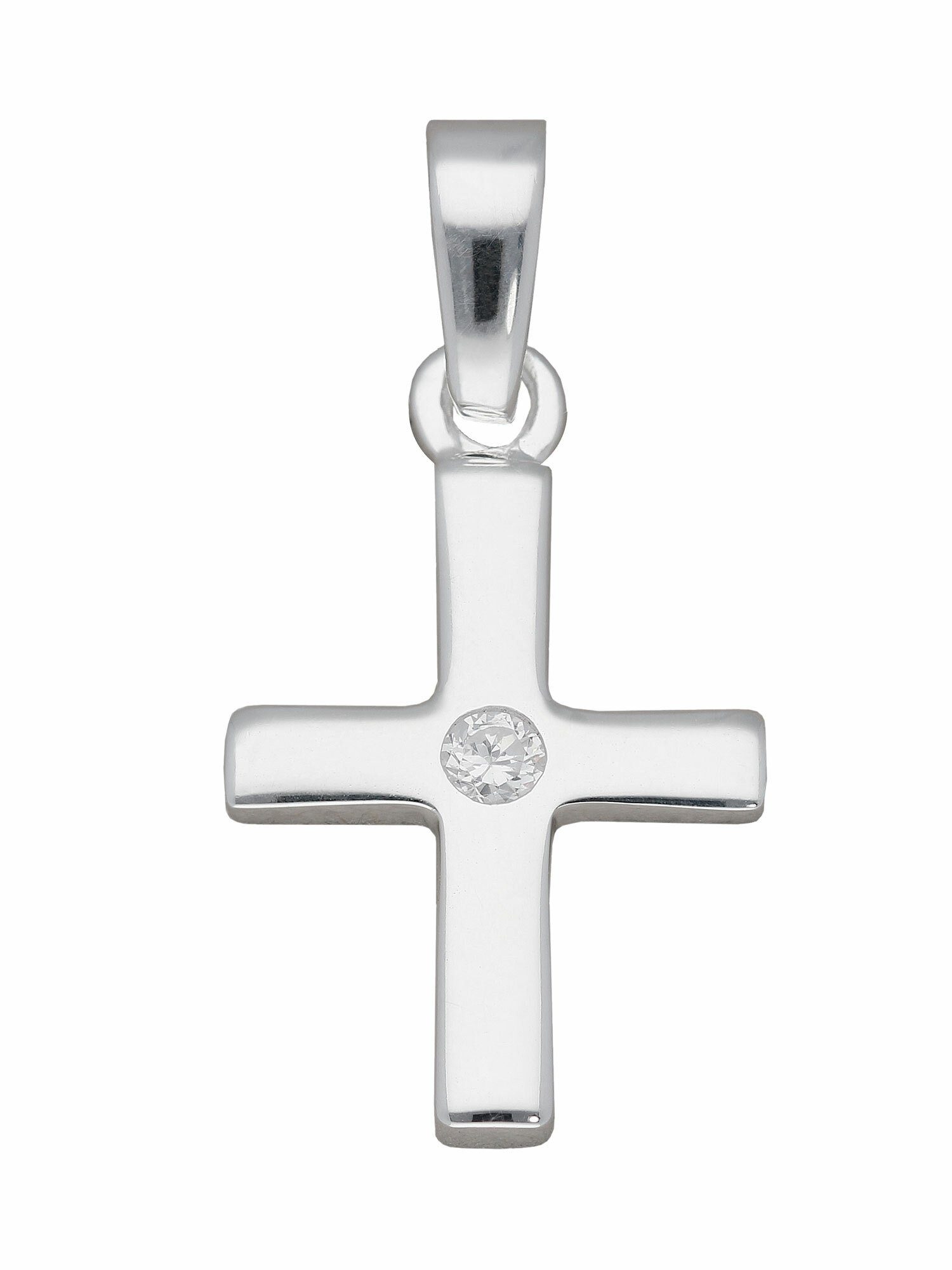 Adelia´s Kettenanhänger 925 Silber Kreuz Anhänger mit Zirkonia, mit  Zirkonia Silberschmuck für Damen & Herren, Qualität aus Deutschland