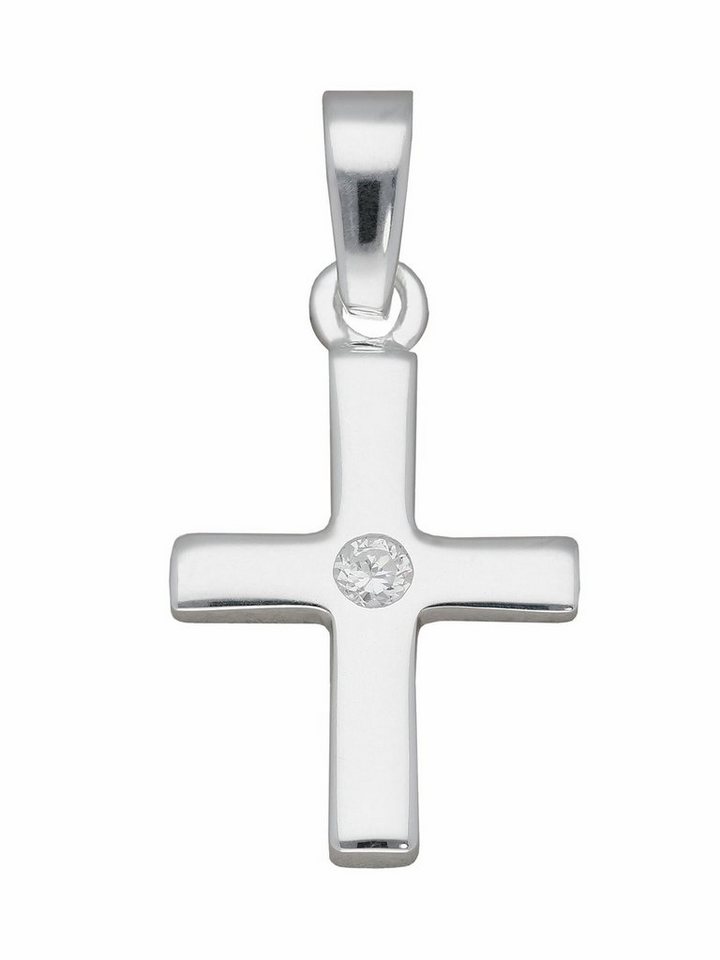 Adelia´s Kettenanhänger 925 Silber Kreuz Anhänger mit Zirkonia, mit  Zirkonia Silberschmuck für Damen & Herren, Qualität aus Deutschland
