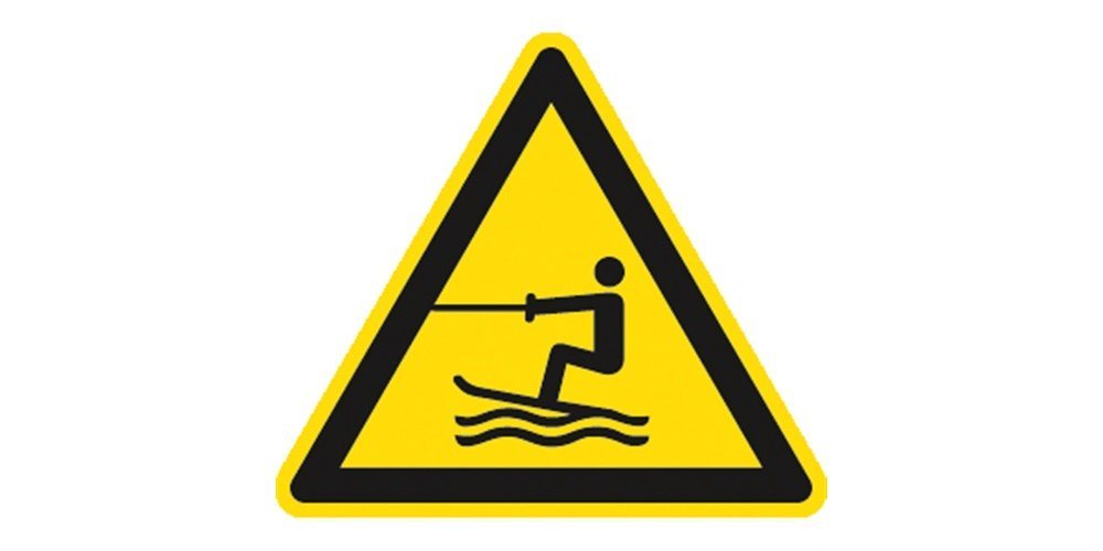 Thumbnail - König Werbeanlagen Hinweisschild Warnung vor Wasserski-Bereich, Symbolschild, ISO 20712-1