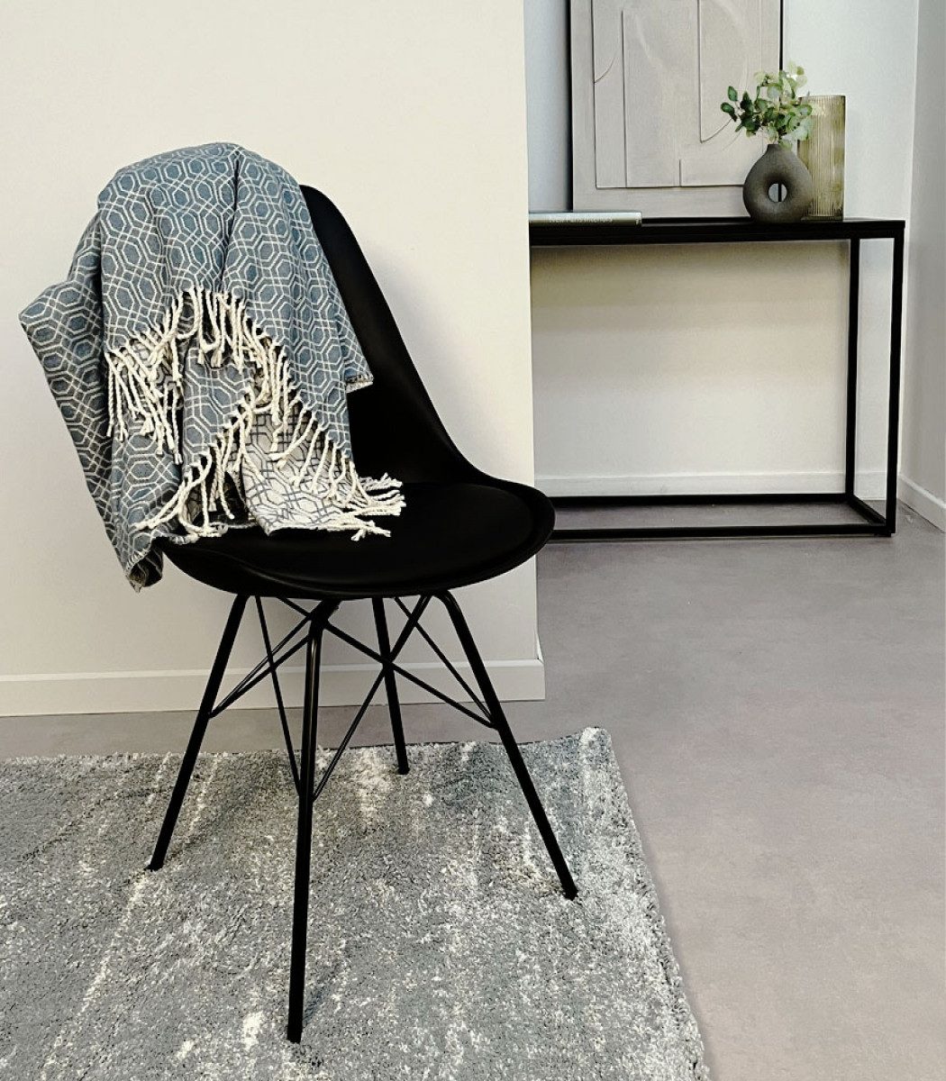 KADIMA DESIGN Esszimmerstuhl Designerstuhl Schwarz Metall günstig online kaufen