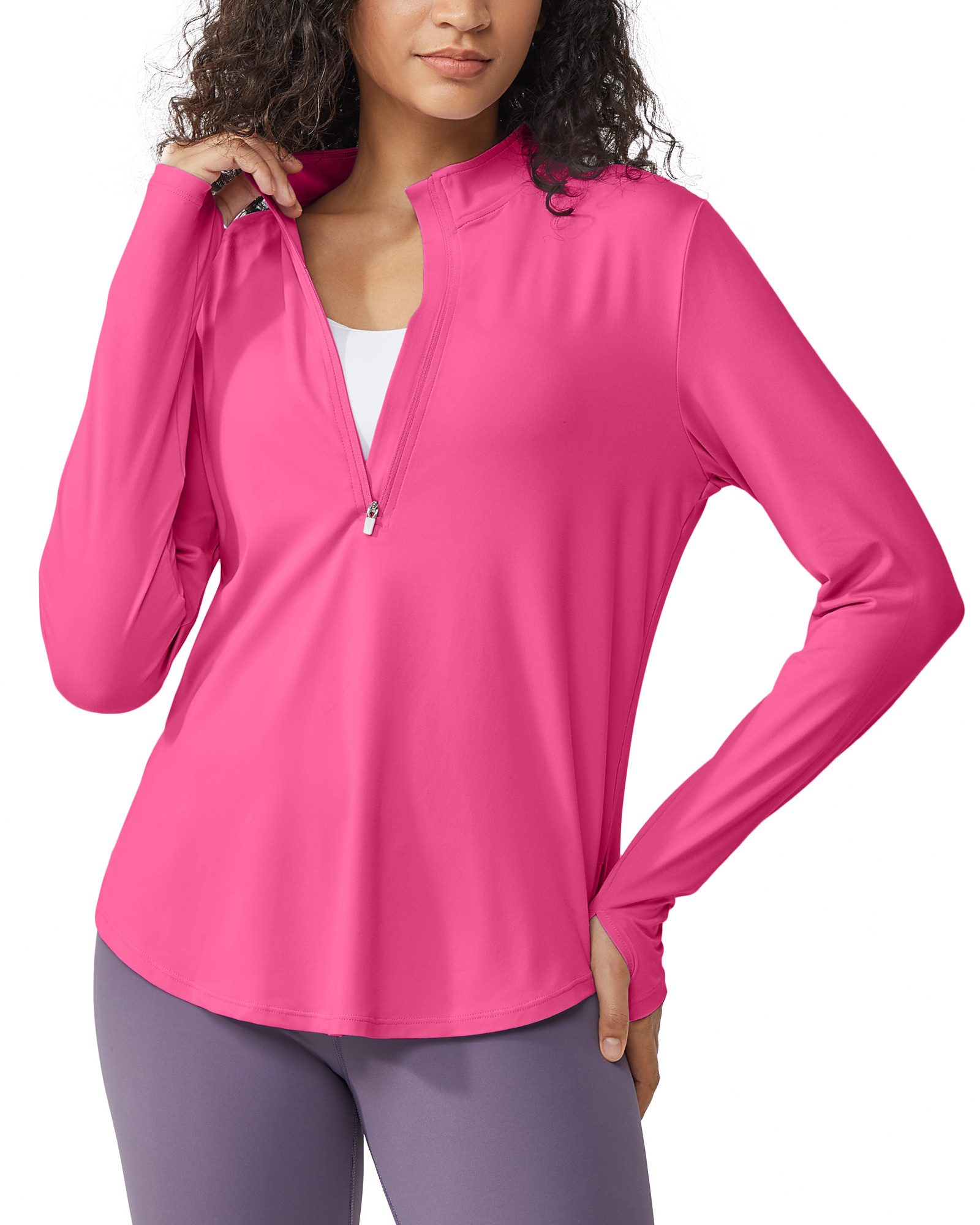 G4Free Trainingsshirt Damen Langarmshirt UPF 50+ Sonnenschutz UPF 50+, Feuchtigkeitsableitend und Schnelltrocknend, Atmungsaktiv