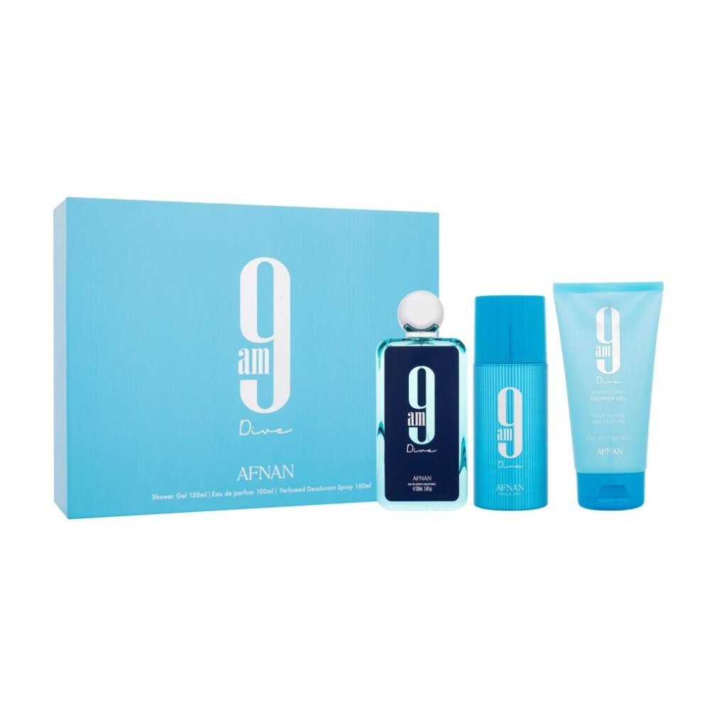 Afnan Hautpflege-Set 9AM Dive - EDP 100ml + Deodorant ve spreji 150ml + sprchový gel 150ml