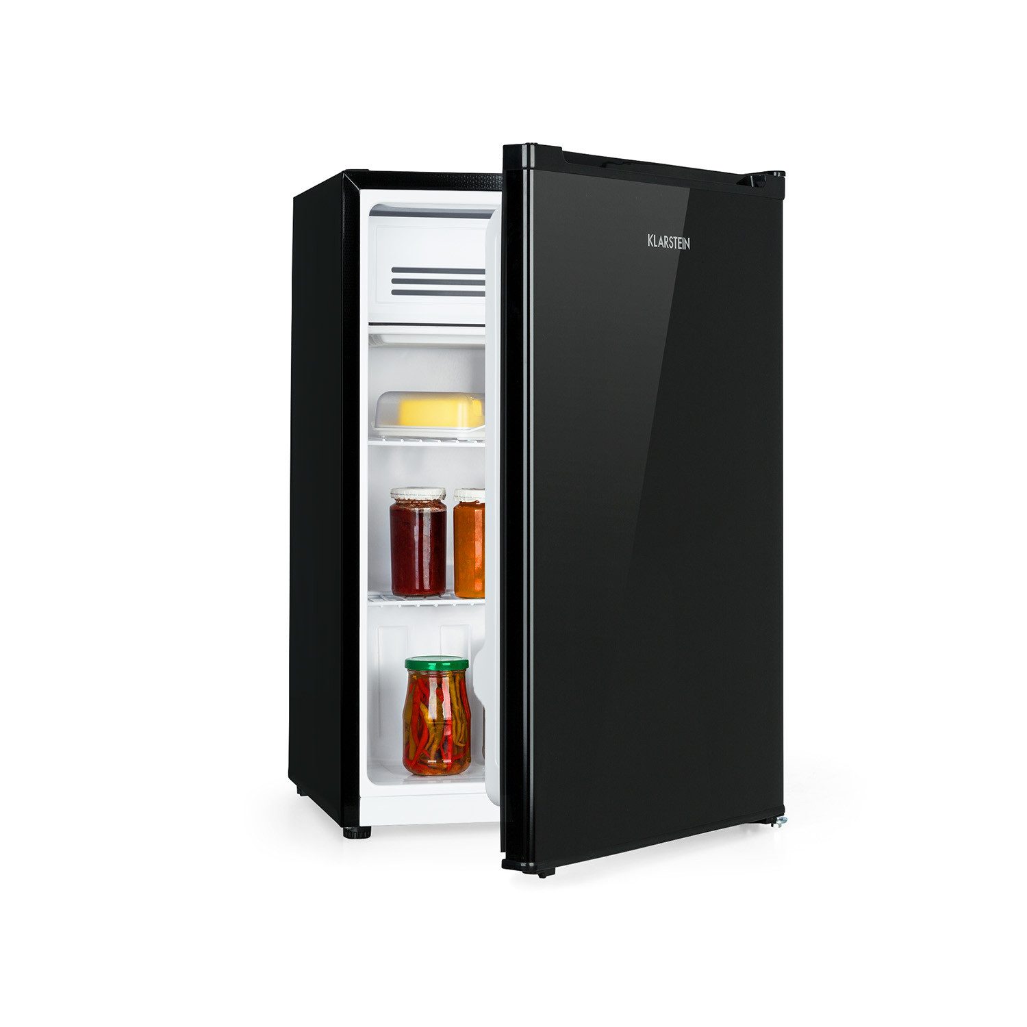 Klarstein Table Top Kühlschrank Delaware Mini-Kühlschrank 75 L mit 4 L Gefrierfach Kompression 10034554, 70 cm hoch, 47.5 cm breit, Mini-Kompaktkühler Wohnwagen Boot Camping & Singlewohnung leise