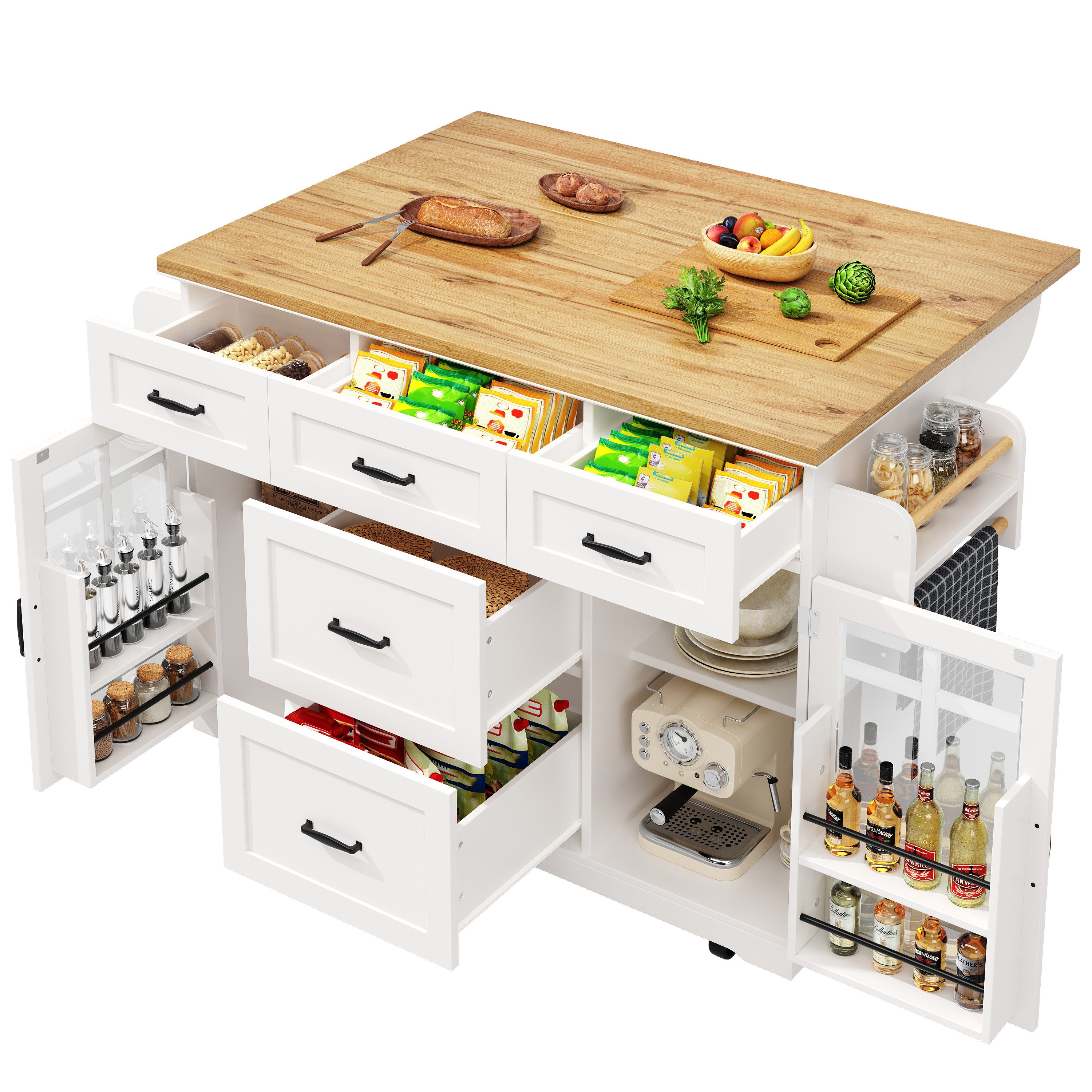 MODFU Küchenwagen Multifunktionale Kücheninsel,Buffetschrank, (Gesamtmaße ( günstig online kaufen