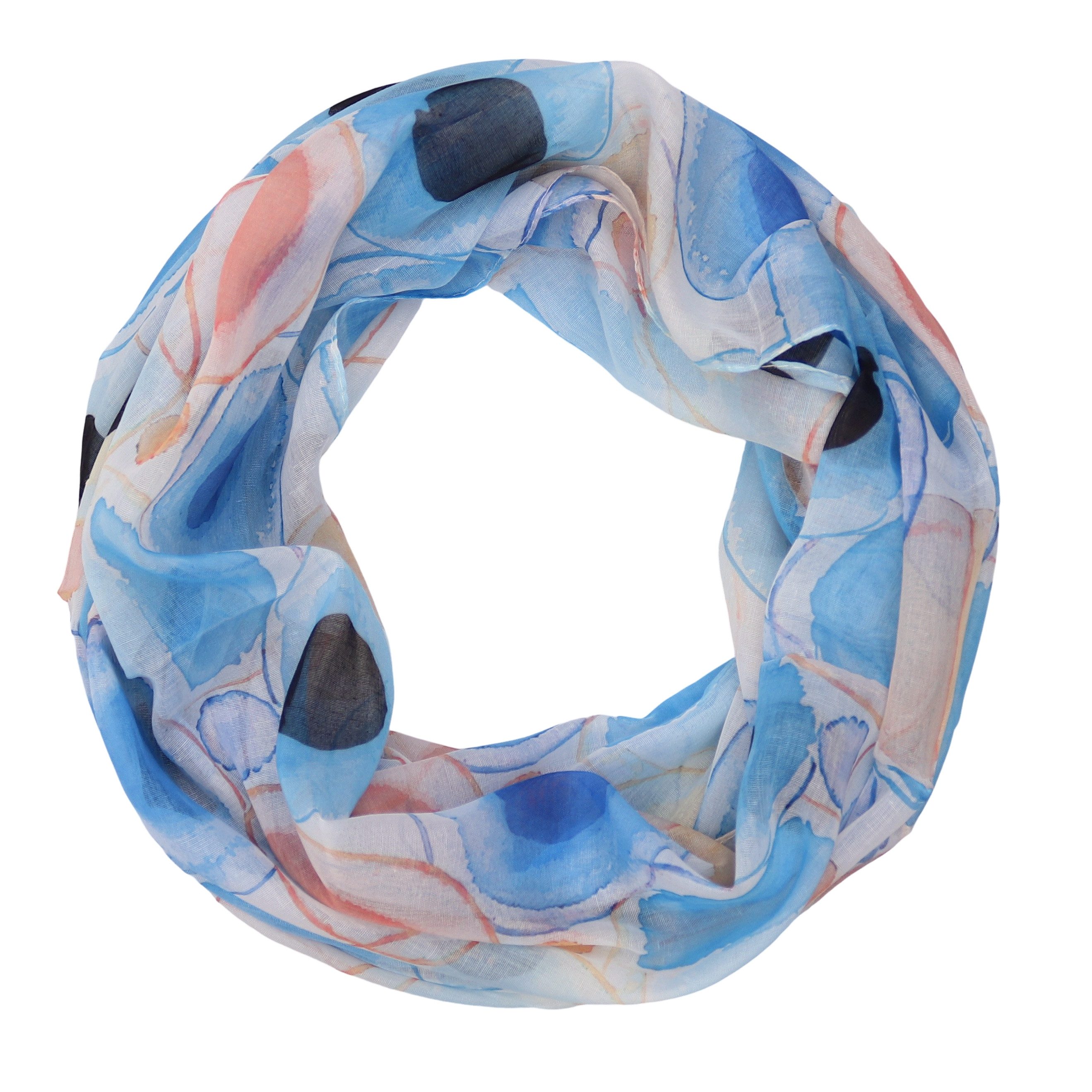 Loop Damen Schal mit Tollem Muster Weich aus 100% Viskose, Schlauchschal