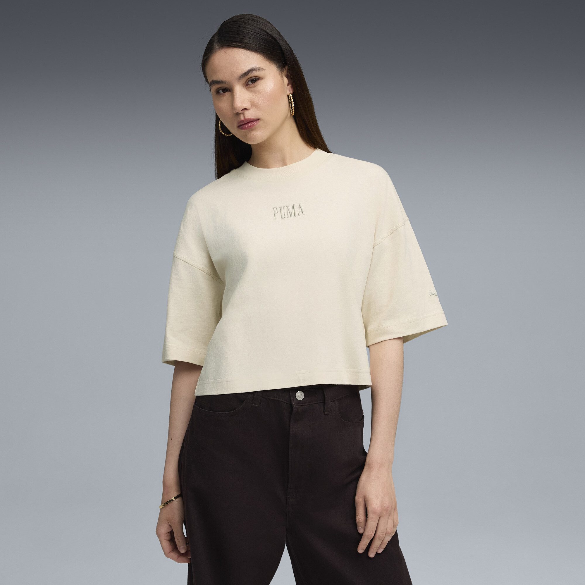 PUMA T-Shirt Premium Essentials Oversized Graphic T-Shirt Damen
