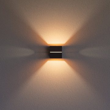 SSC-LUXon LED Wandleuchte Wandleuchte KOURA schwarz gold Up Down inkl. G9 LED warmweiß, Warmweiß