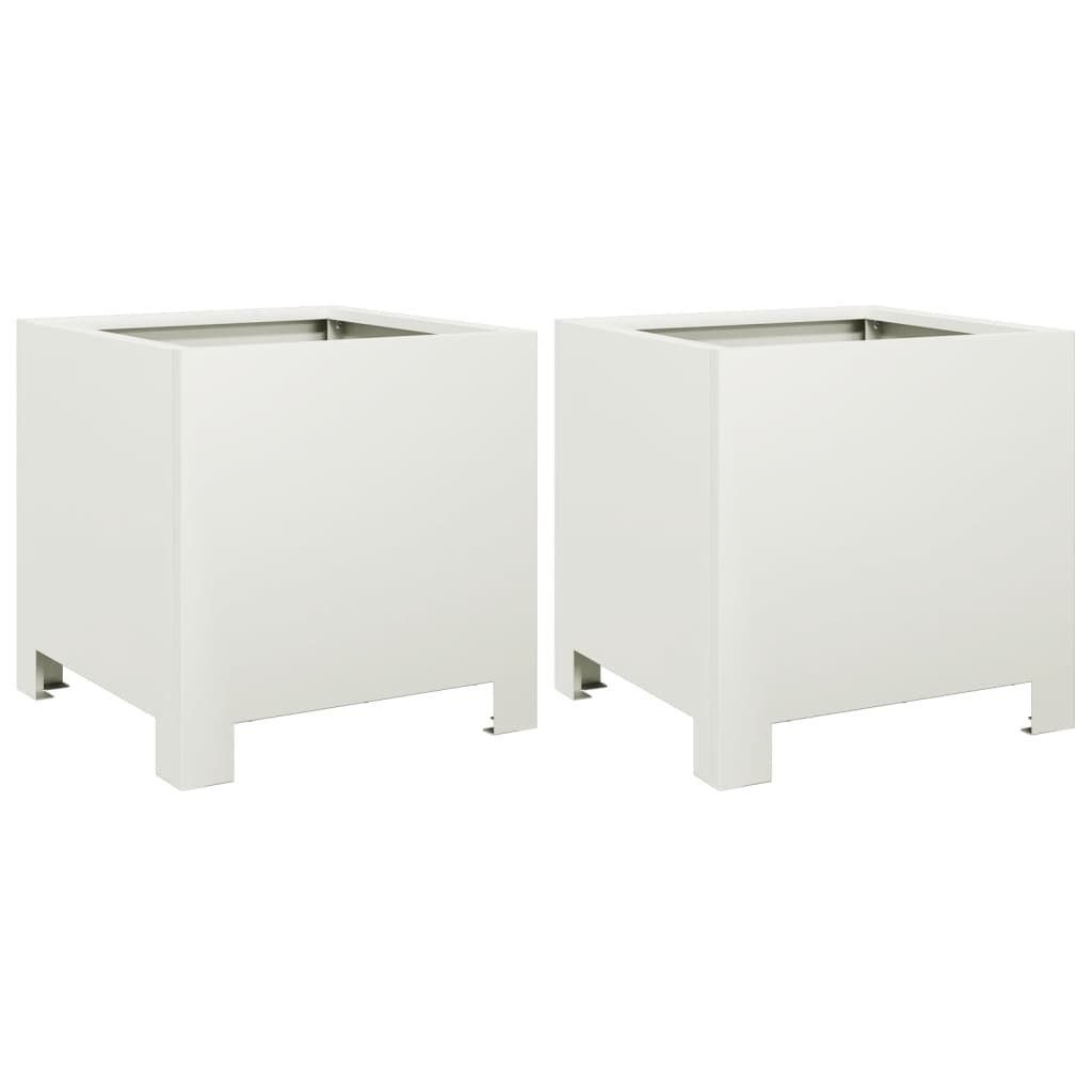 vidaXL Blumentopf Pflanzkübel 2 Stk. Weiß günstig online kaufen