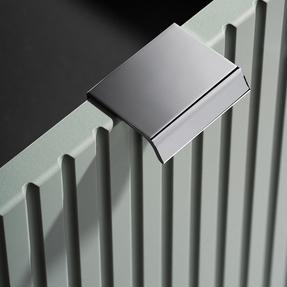 Lomadox NEWPORT-56-GREEN vanity unit, washbasin, ceramic sink, green with oak, 80cm, grooved front