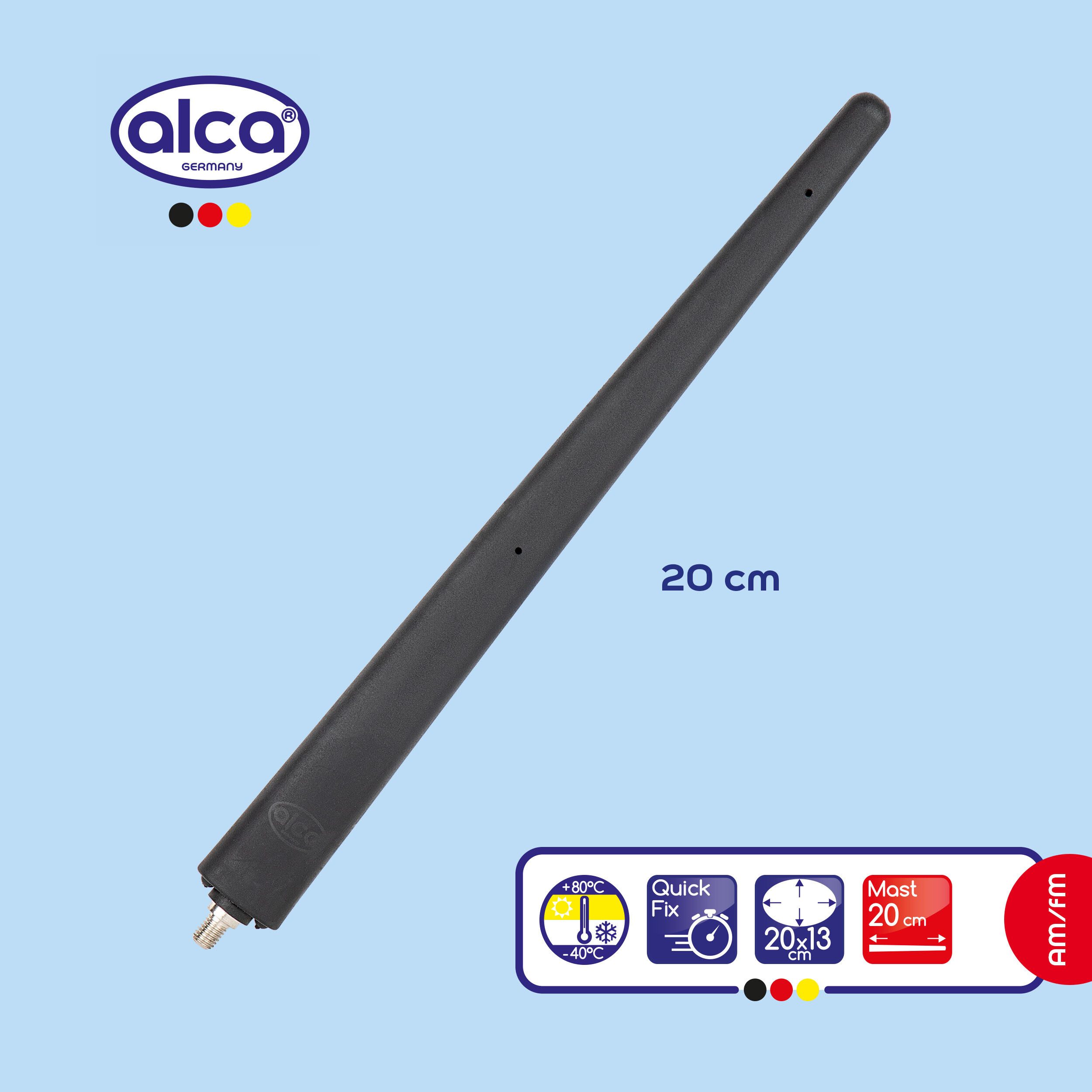 alca Dachantenne passend für FIAT Oval 20 cm Kfz AM/FM M6 Gewinde Autoradio-Ersatzantennenstab (AM/FM, DAB)