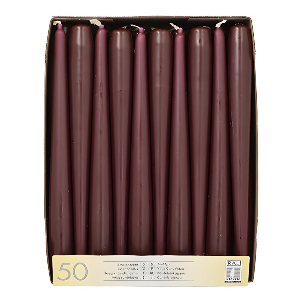 PAPSTAR Spitzkerze Leuchterkerzen Ø 2,2 cm, 25 cm beere 50 Stk