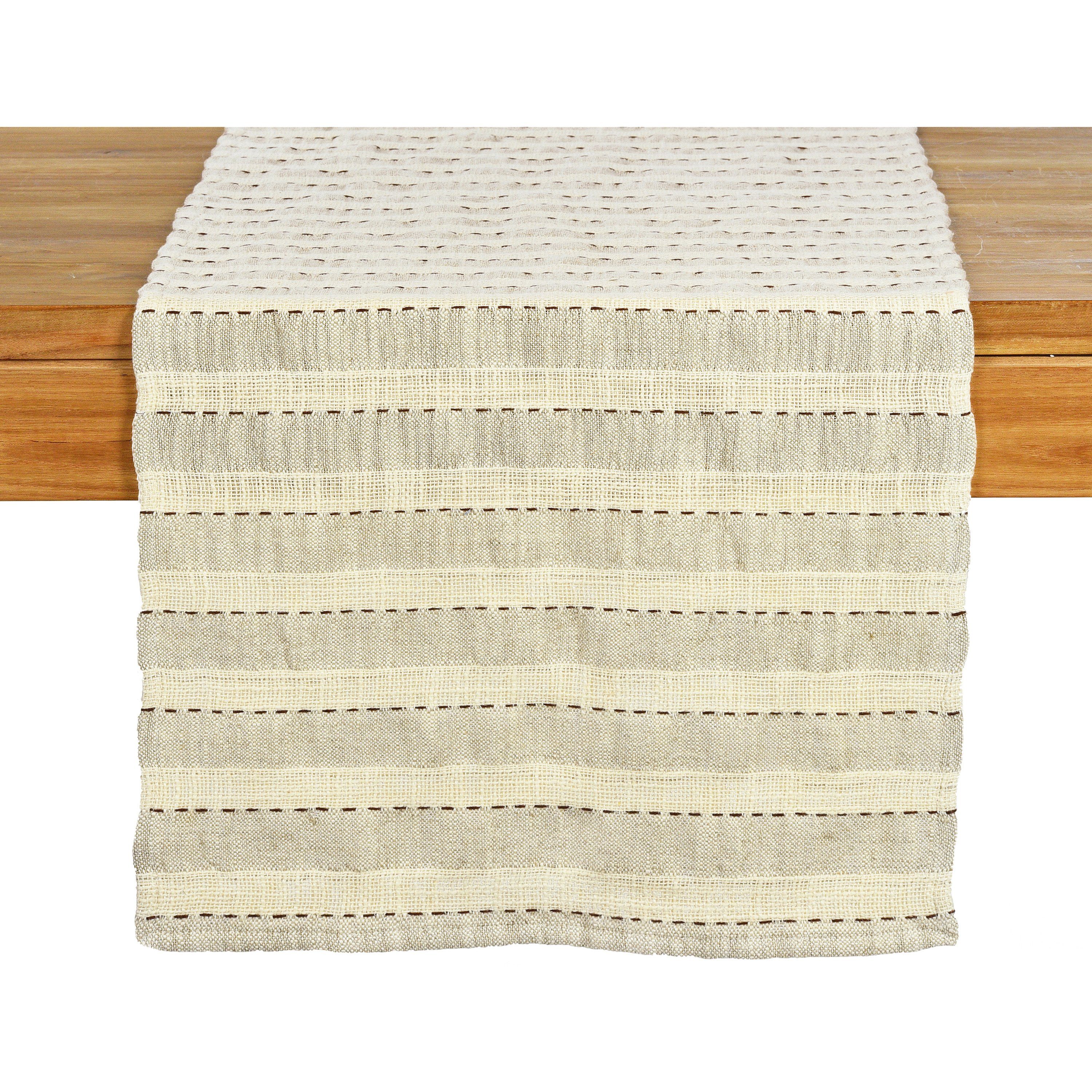 158 Tischdecke Tischläufer Depot Streifen aus Baumwolle, 45 Zentimeter L (Packung, Leinen, 1 B Zentimeter, Stück Tischläufer),
