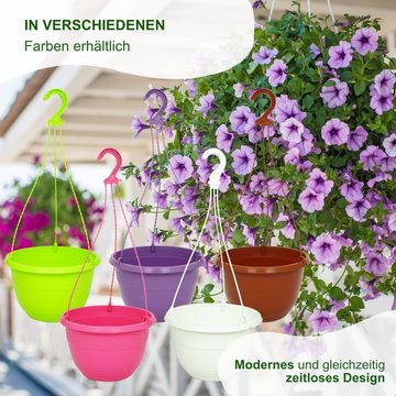 Heimwerkercenter Blumentopf MePla - 3 Stück Ampel ORION - wetterfestes Pflanzgefäß - UV-beständiger Blumenampel - Pflanztopf - ø25 cm - Weiss