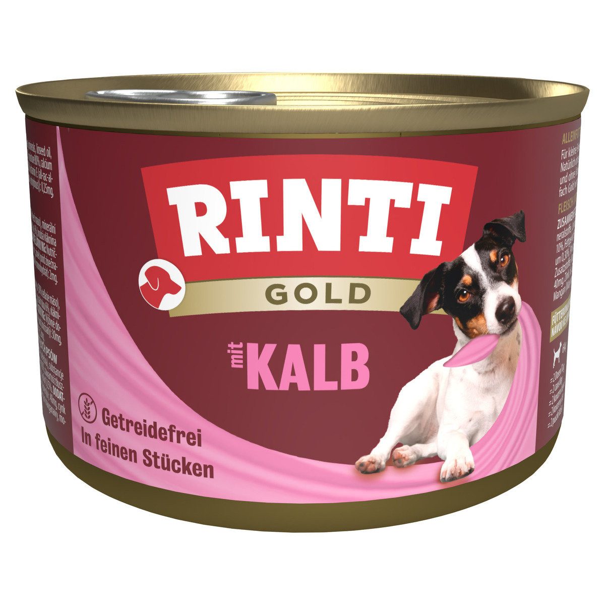 Rinti Gold mit Kalbstückchen 185 g - 12 Stück, Nassfutter für: Hund