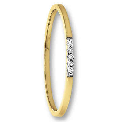 ONE ELEMENT Diamantring 0.03 ct Diamant Brillant Ring aus 585 Gelbgold, Damen Gold Schmuck