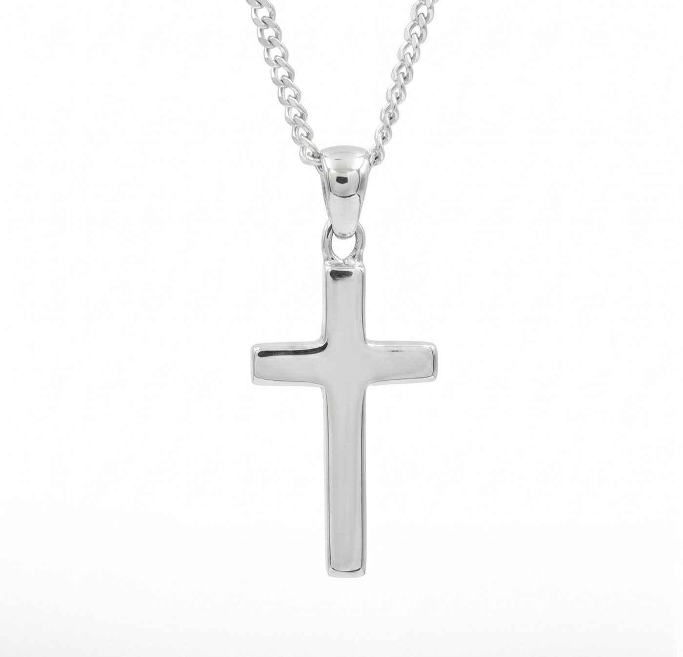 NAHLE Kette mit Anhänger Kreuz Silberkette Kreuz Kette Silber Panzerkette (2-tlg., inkl. Schmuckbox), 925 Silber / rhodiniert