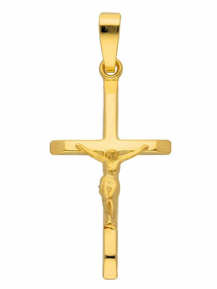 Adelia´s Kettenanhänger 585 Gold Kreuz Anhänger Korpus, Goldschmuck für  Damen & Herren, Mit Liebe gefertigt aus: 14 Karat ( 585 ) Gelbgold