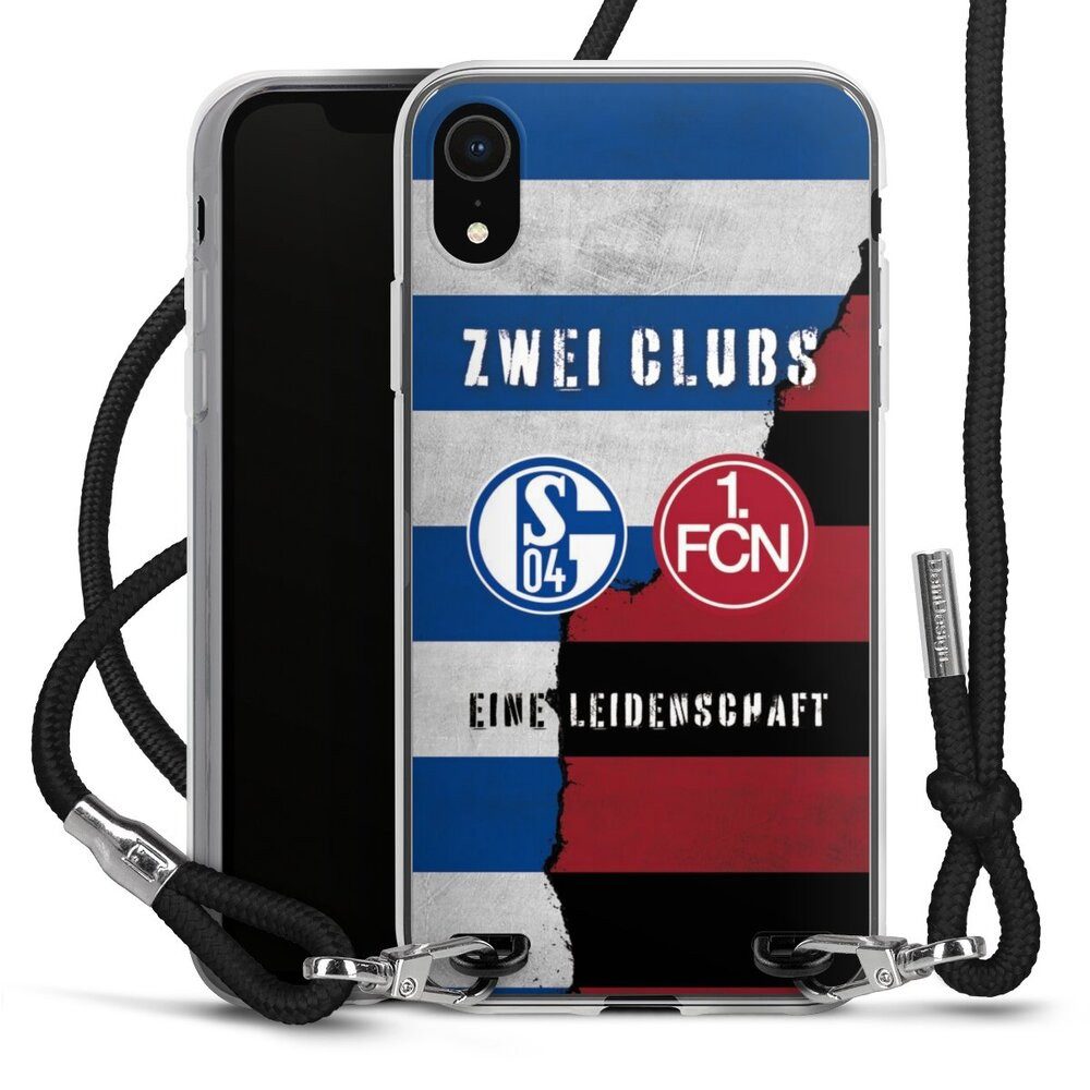 DeinDesign Handyhülle FC Schalke 04 1. FC Nürnberg Freundschaft, Apple iPhone Xr Handykette Hülle mit Band Case zum Umhängen