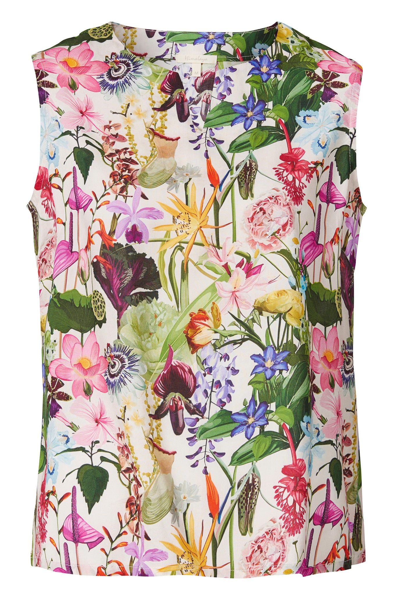 Shirttop Ärmellose Bluse aus zart fallender Viskose mit floralem Alloverprint