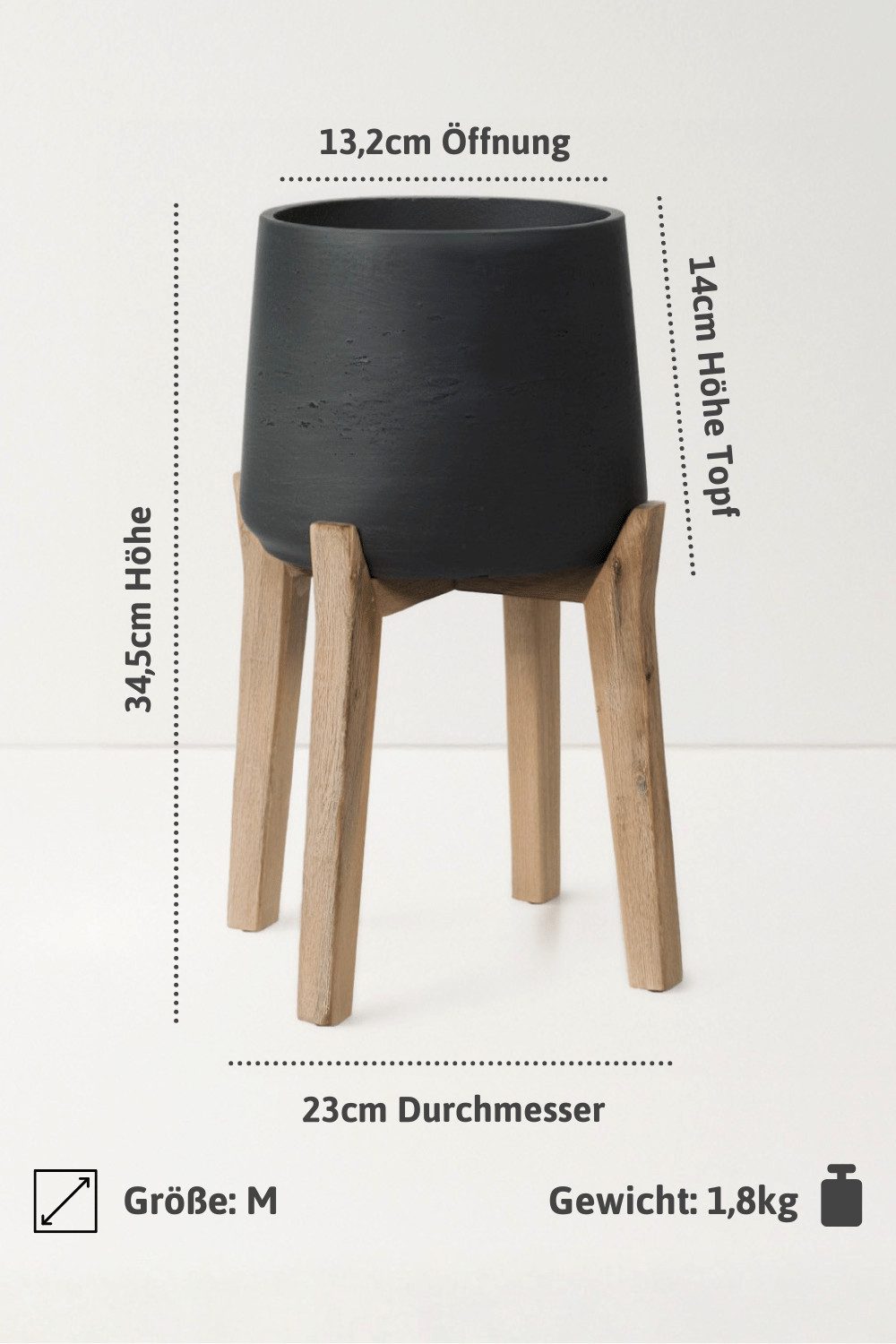 finestgreen Pflanzkübel Patt Feet High, Frostfest & UV-beständig – für Innen- und Außenbereich – Bild 5 von 5