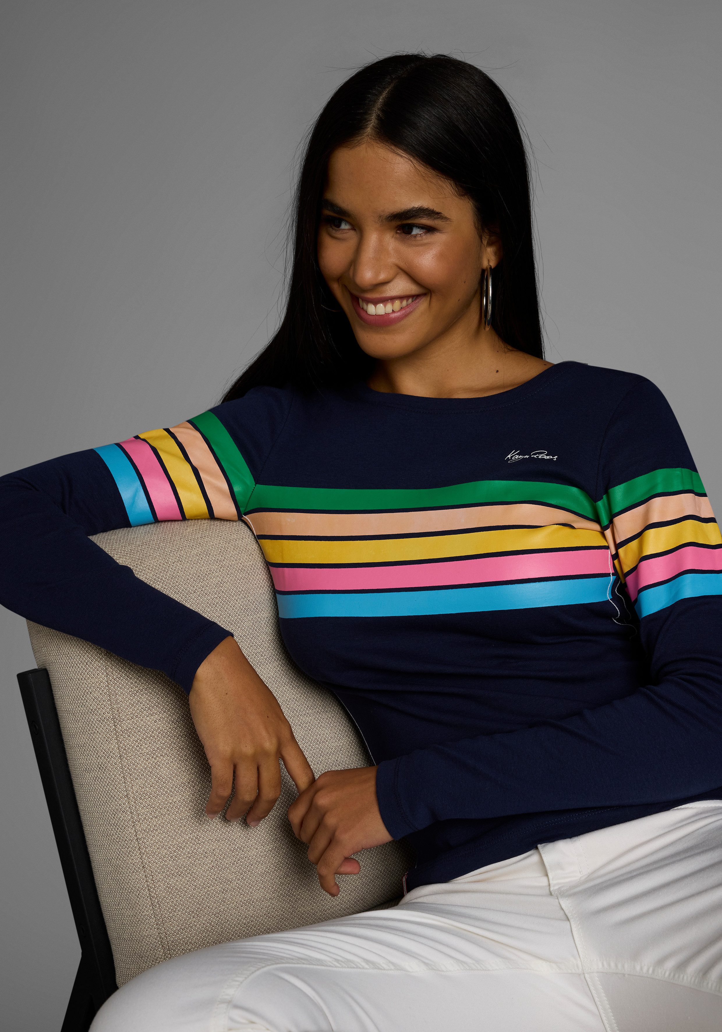 KangaROOS Langarmshirt mit bunten Streifen günstig online kaufen