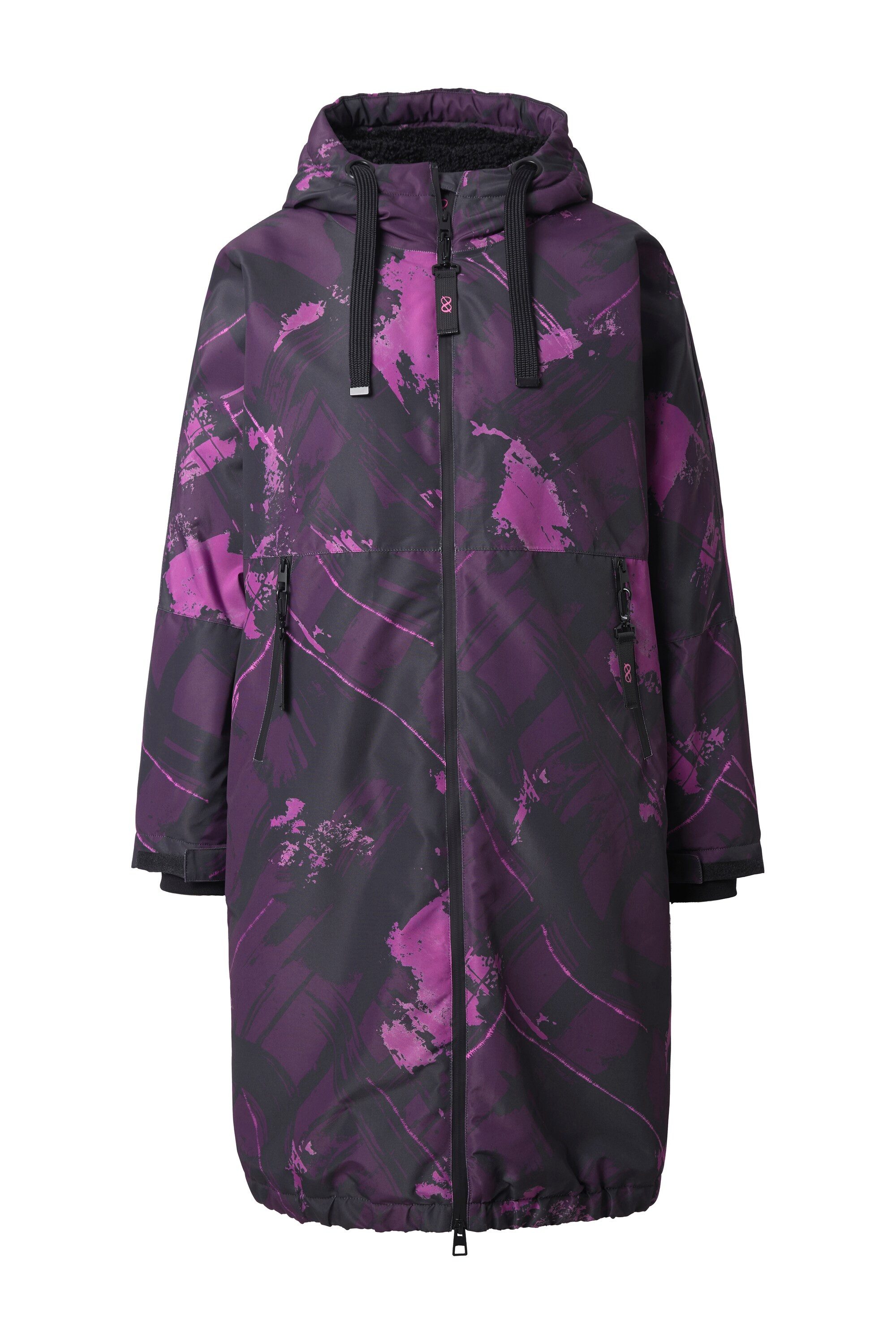 Laurasøn Wintermantel Funktionsmantel mit Druck oversized Teddyfutter günstig online kaufen