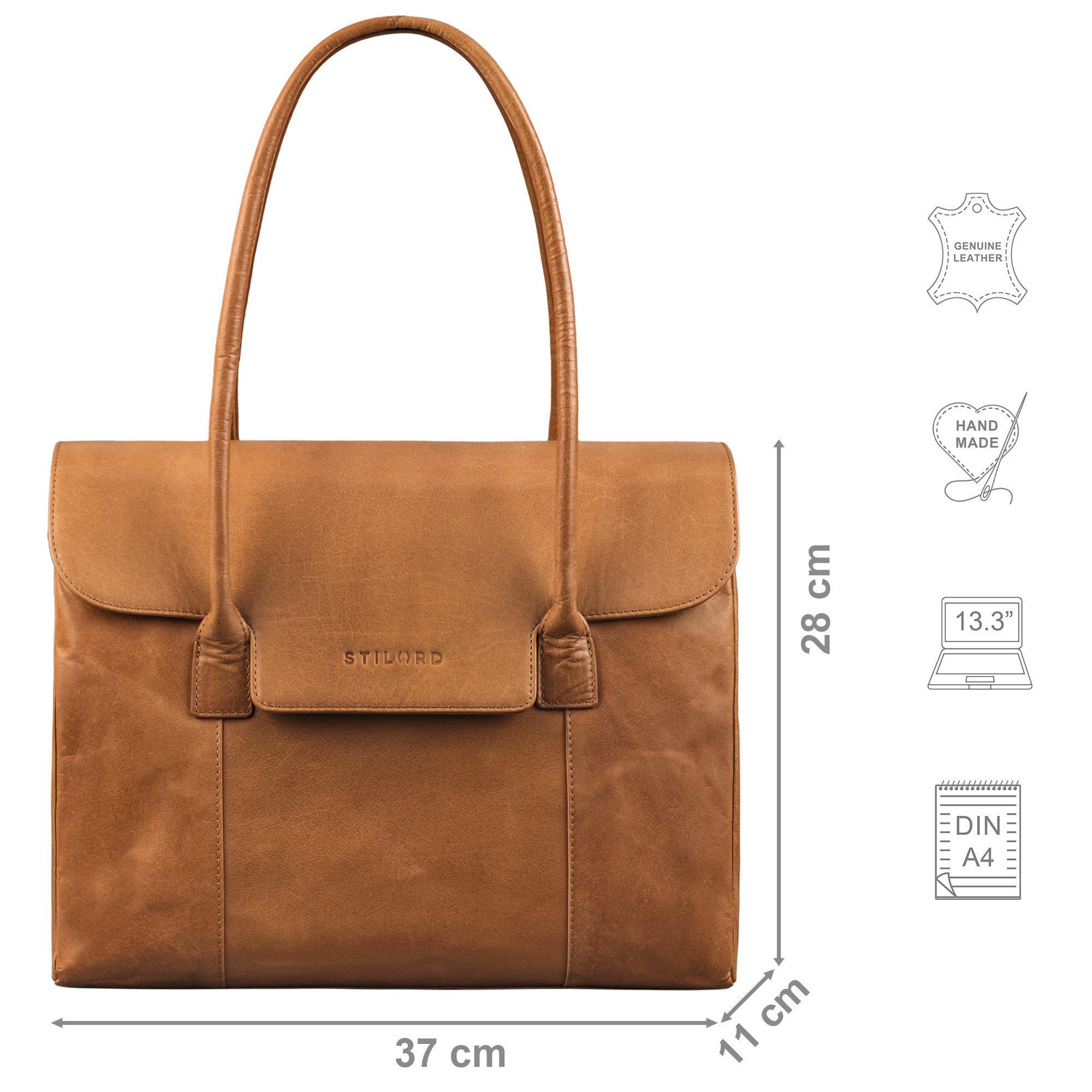 STILORD Handtasche "Carrie" Handtasche Shopper Damen Leder Umhängetasche