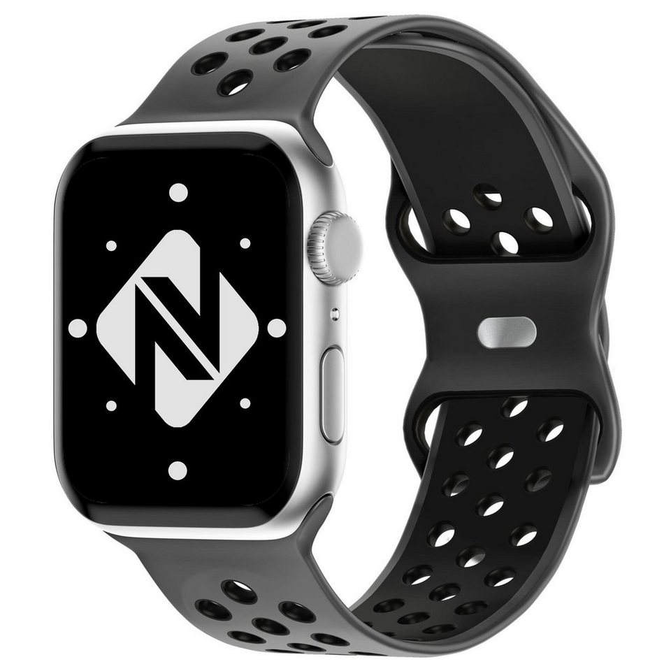 Nalia Smartwatch-Armband Apple Watch 42mm/44mm/45mm/49mm, Airflow Silikon  Ersatzband / für Fitness Uhr / Atmungsaktive Löcher