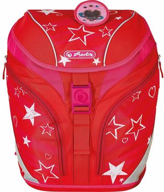 Herlitz Schulrucksack SoftLight Plus, Stars&Stripe (Set, 7-tlg), mit 2 abnehmbaren Applikationen