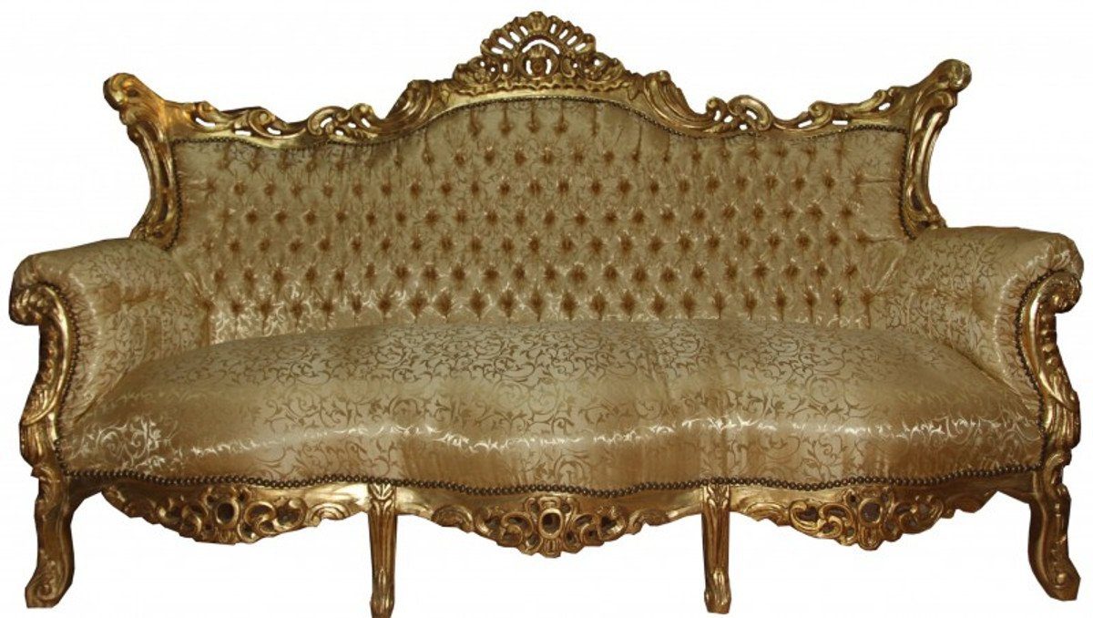 Absolut der günstigste Casa Padrino Sofa Gold Antik Muster /Gold- Barock Sofa Master Möbel 3er