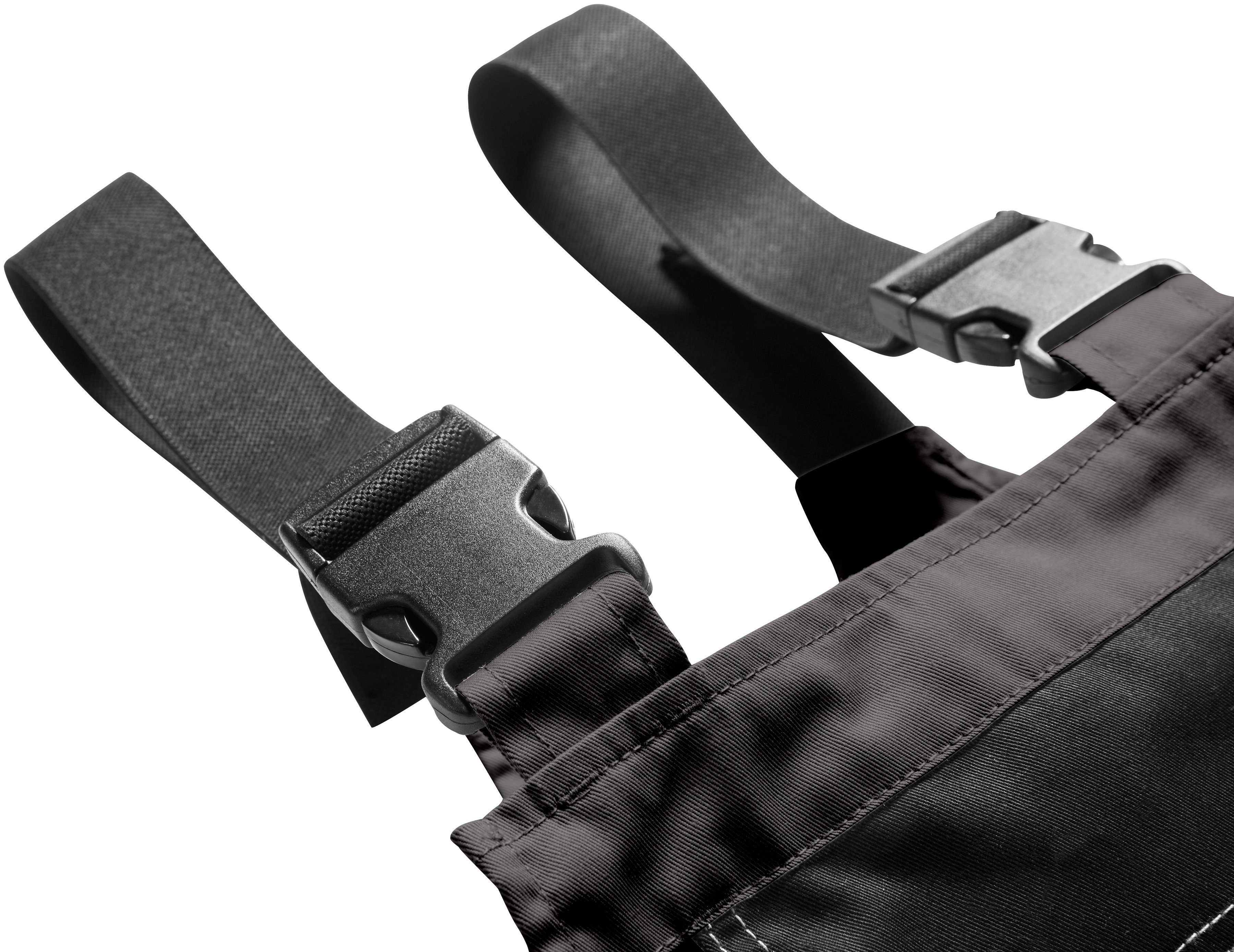 Northern Country Latzhose Worker Kniebereich, Taschen 11 dehnbarer mit mit verstärktem grau-schwarz Bund, robust