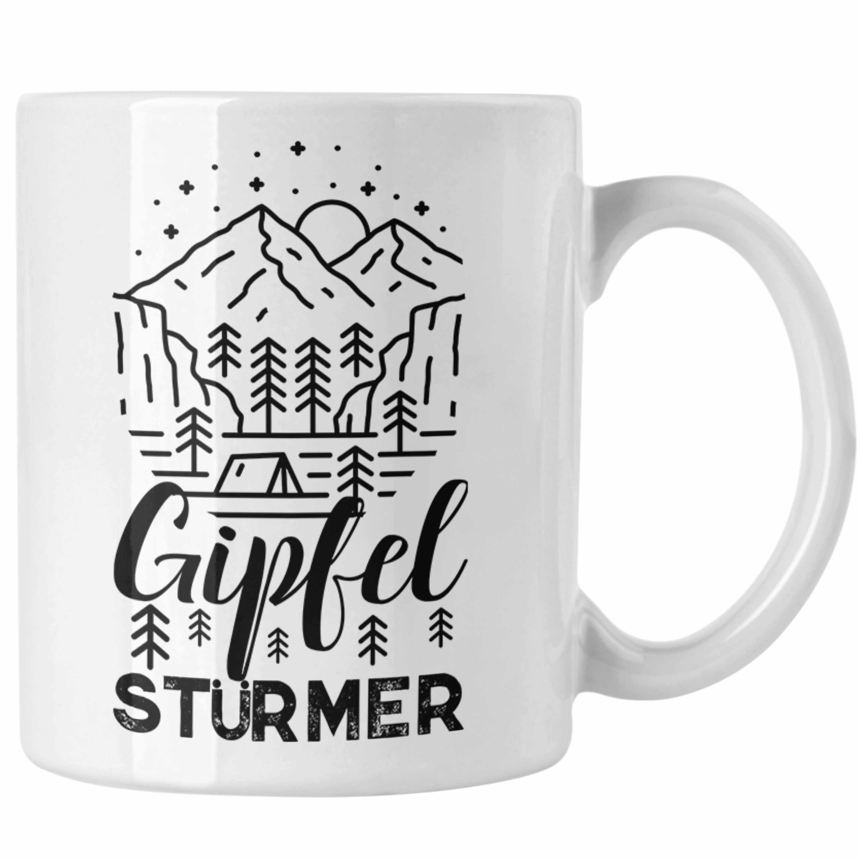 Berge Tasse Gipfel Tasse Trendation Wanderer - Trendation Stürmer Geschenkidee Weiss Wandern Geschenk