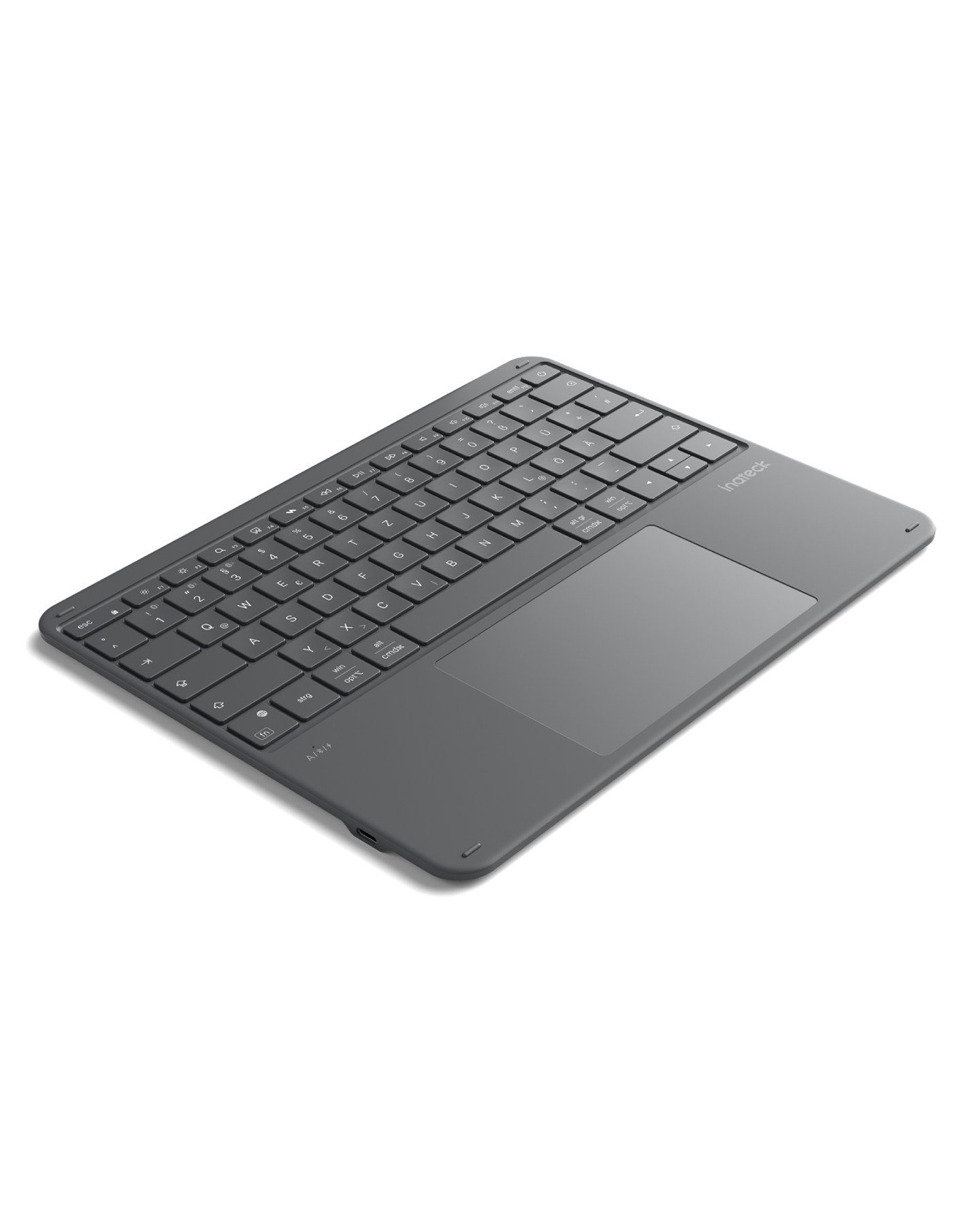 Inateck leichte Bluetooth-Tastatur, großes Touchpad, große Tasten Wireless-Tastatur (3 Bluetooth-Kanäle, QWERTZ, für iPad, Tablets, …