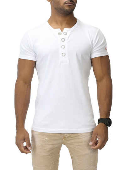 Akito Tanaka T-Shirt »Big Button« in stylischem Slim Fit