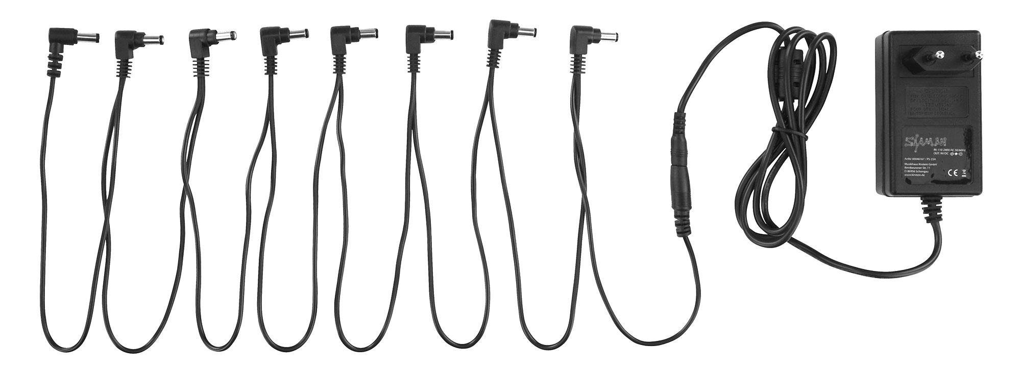 Shaman PS-23A Steckernetzteil für Effektpedale Steckernetzteil (Versorgt bis zu 8 Geräte mit Spannung)