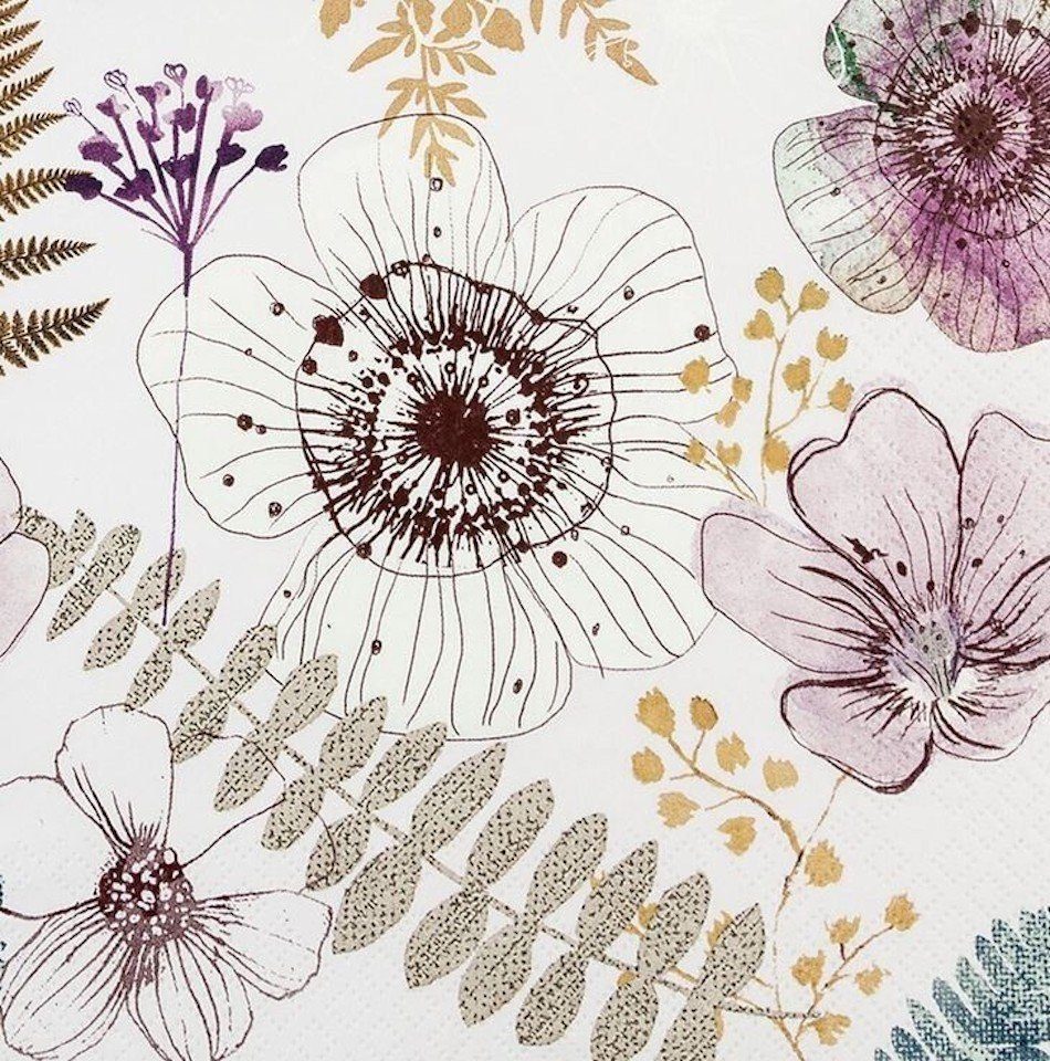 HOME FASHION Papierserviette Blumen / Planzen/ Tieren / Party / Tischdeko, Lunchservietten, (20 St), Decoupage - Serviettentechnik geeignet