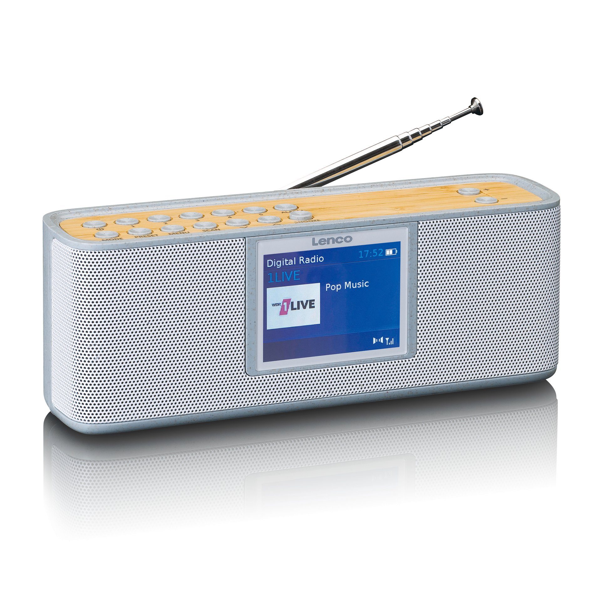 Gut DAB+/FM Zoll) PDR-046GY - 6,1 TFT-LCD-Display cm (2,4 Lenco (DAB) Digitalradio Radio (DAB), ablesbares (Digitalradio