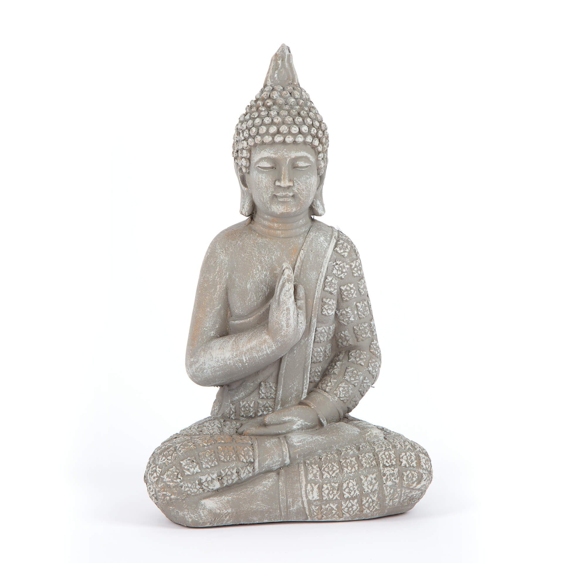 K&L Wall Art Buddhafigur Buddha Statue Kunststein Feng Shui Deko Steinfigur (1, Gartenfigur), 33cm große Boho Gartendeko