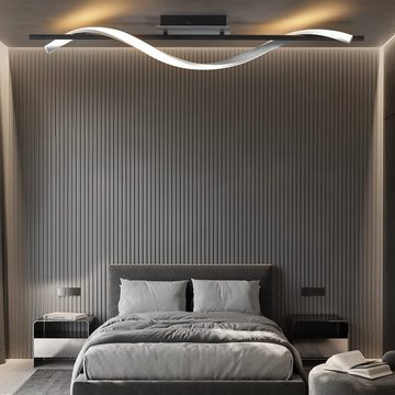 ZMH LED Deckenleuchte Modern Spirale Design Aluminium für Wohnzimmer, LED fest integriert, Warmweiß