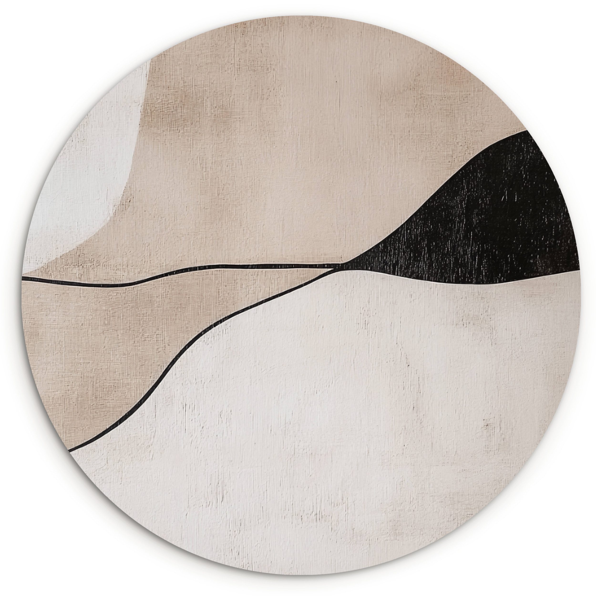 MuchoWow Gemälde Konturlinien - Abstrakte Landschaft, Fotodruck (1 St), Kreis Wanddekoration, Rundes Wandbild, 30x30 cm