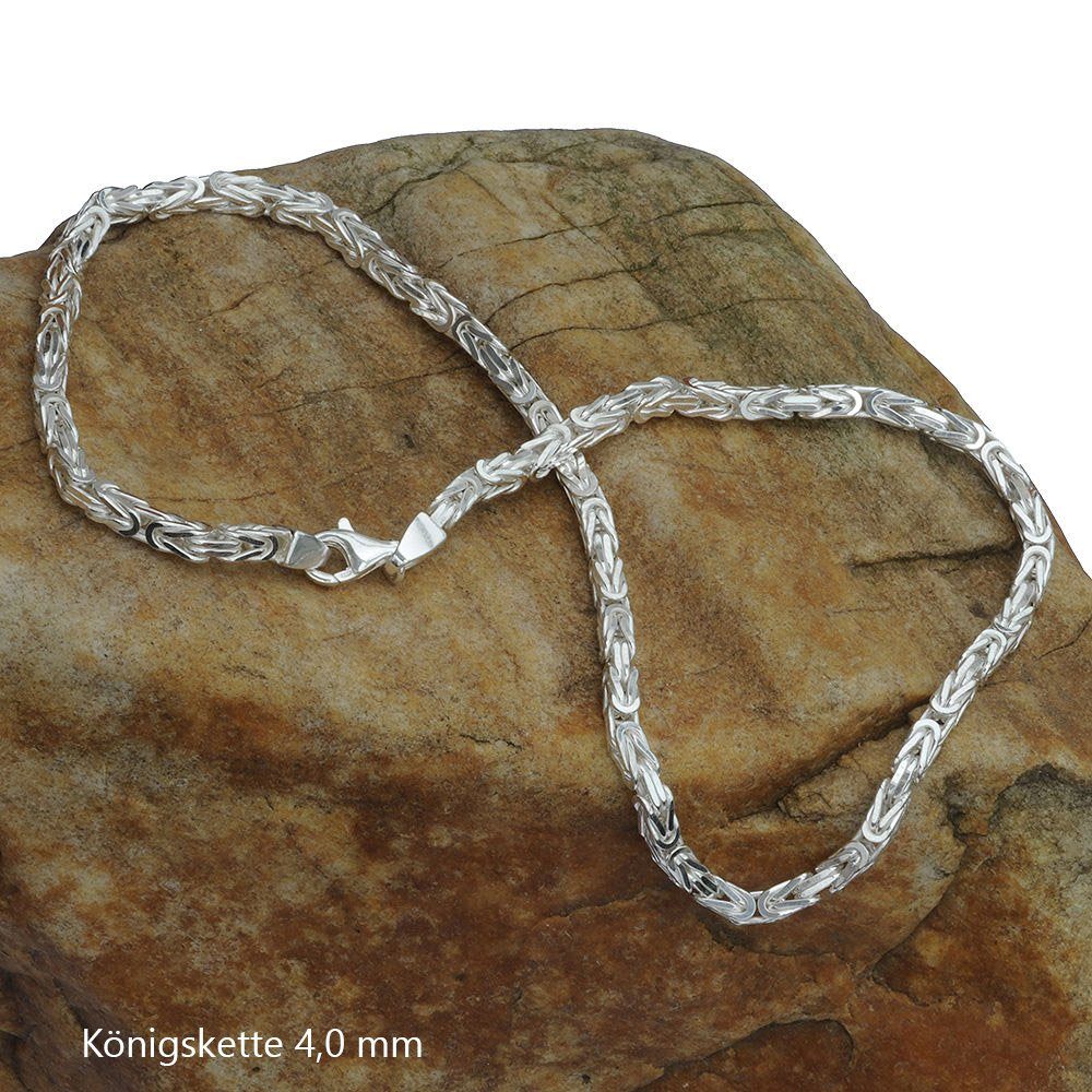 HOPLO Königskette Silberkette Königskette Länge 23cm - Breite 4,0mm - 925 Silber, Made in Germany
